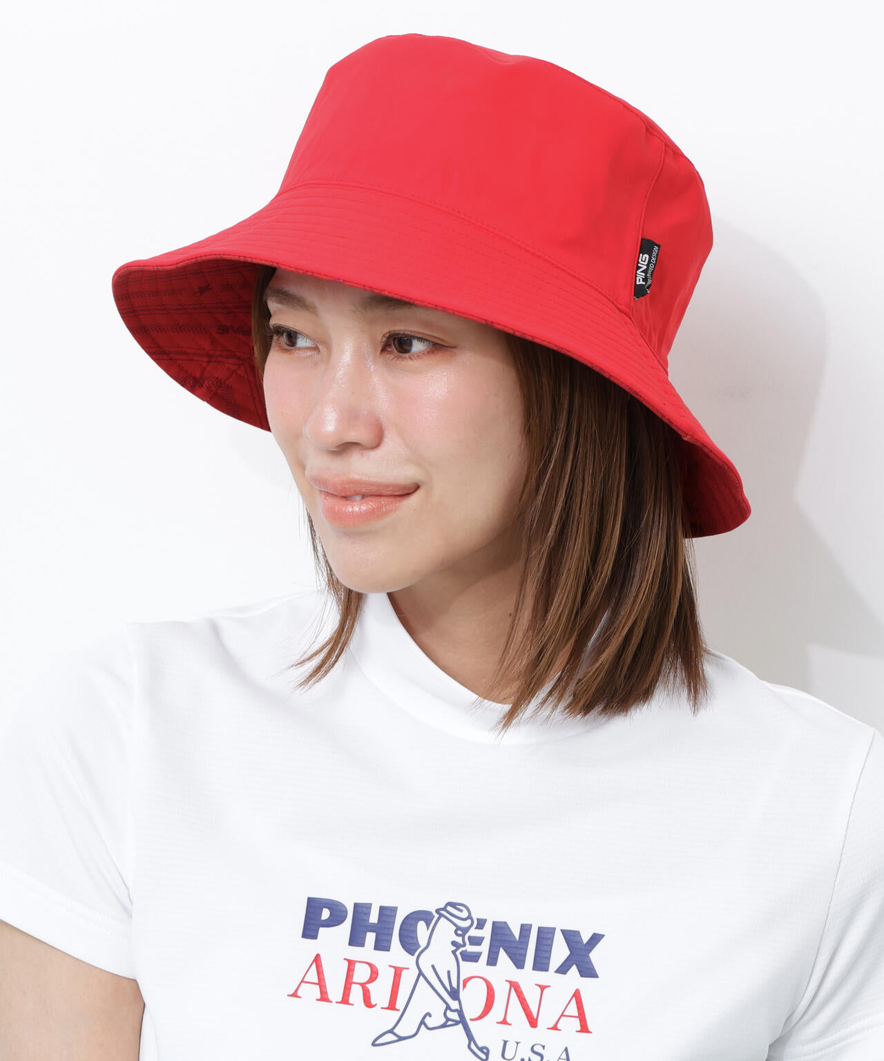 【PING APPAREL】ストライプ総柄プリントリバーシブルハット <NATIVE>(UNISEX)