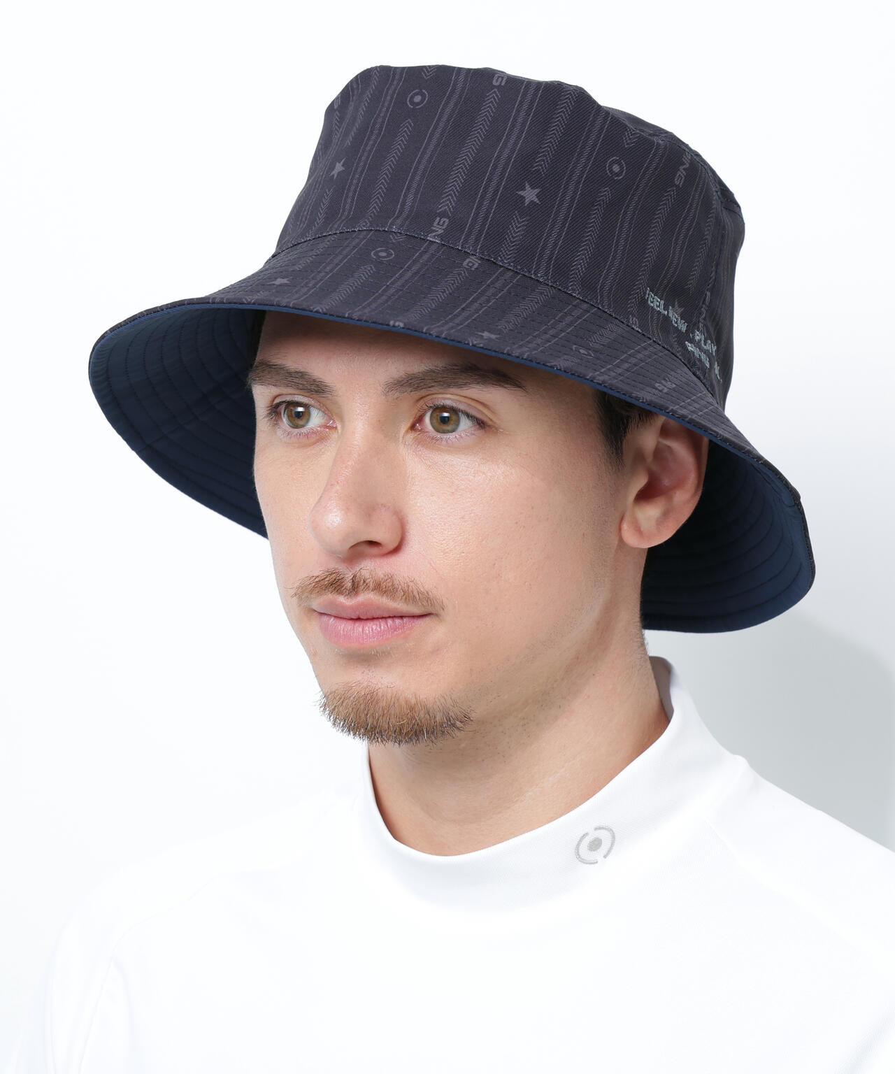 【PING APPAREL】ストライプ総柄プリントリバーシブルハット <NATIVE>(UNISEX)