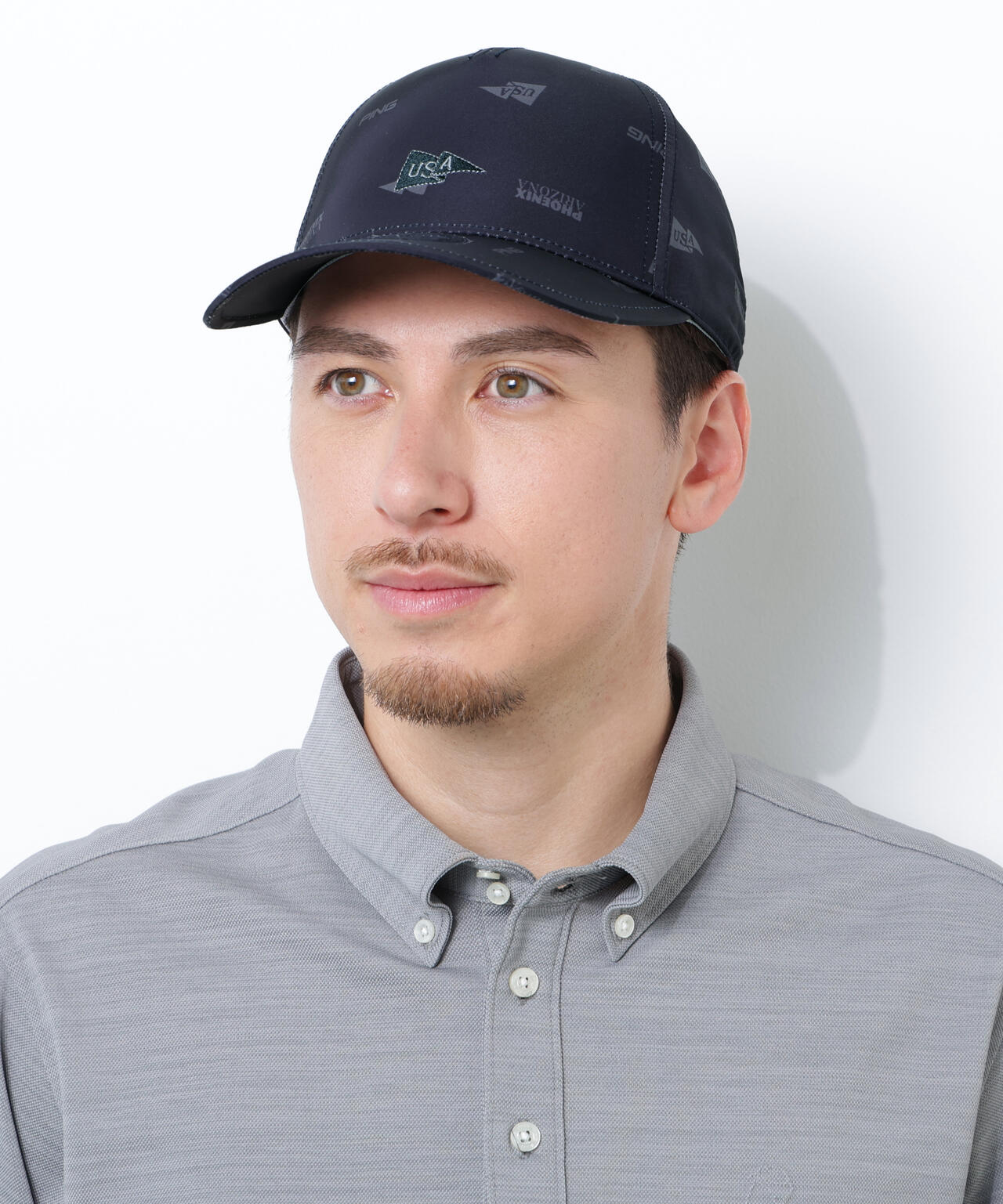 【PING APPAREL】USA FLAG総柄プリントキャップ <NATIVE>(UNISEX)