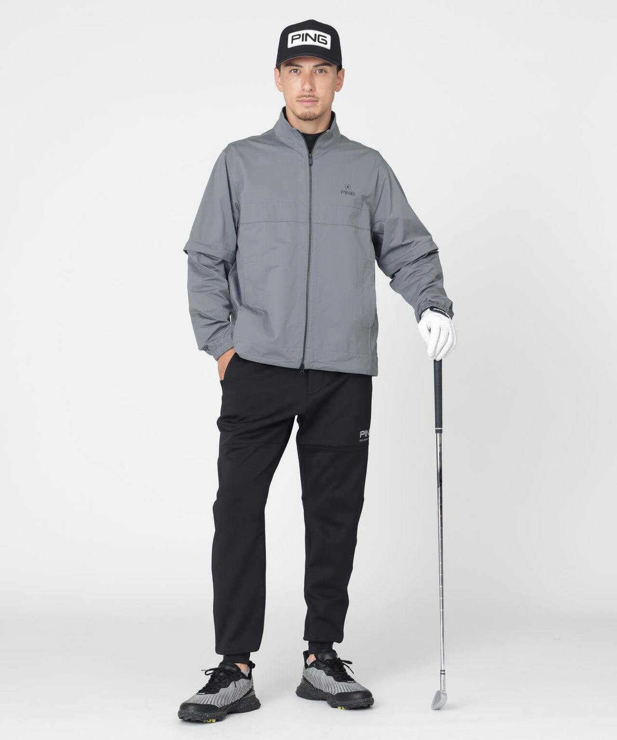 【PING APPAREL】ストレッチハイゲージ天竺2WAYスタンドフルジップブルゾン (MENS)