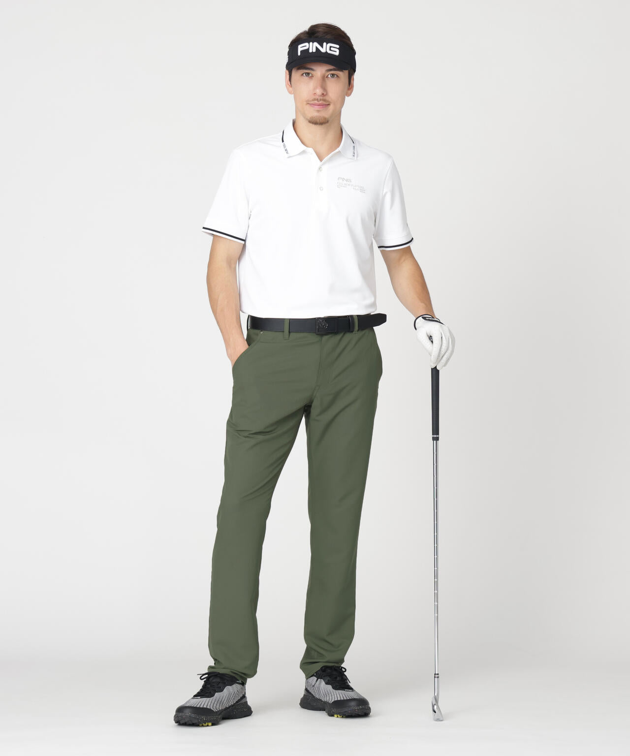 【PING APPAREL】全方向ストレッチ裏グリッドナイロン5ポケットパンツ (MENS)