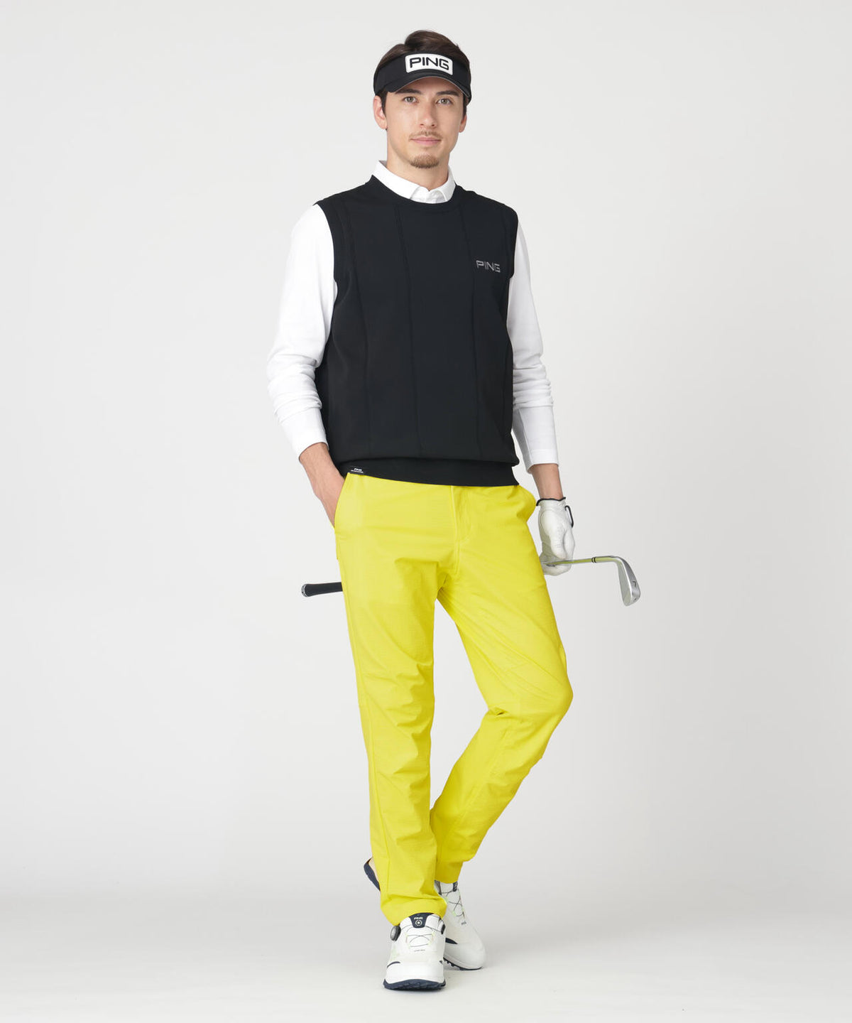 【PING APPAREL】全方向ストレッチ布帛高機能テーパードパンツ (MENS)