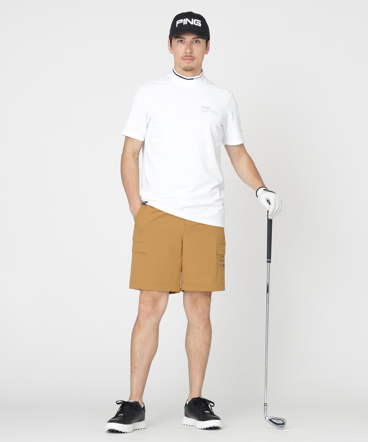【PING APPAREL】ダブルストレッチフラップショートパンツ (MENS)
