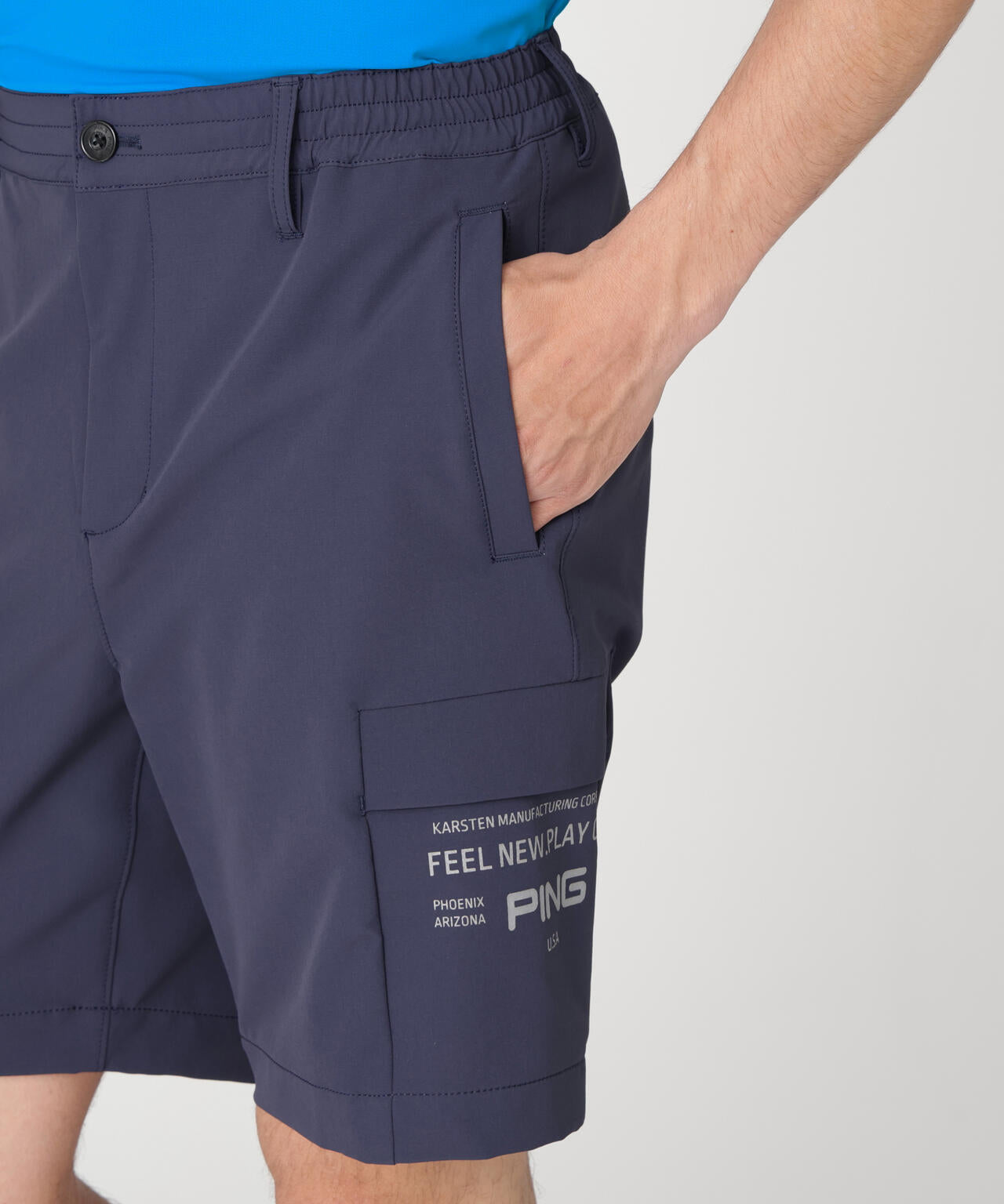【PING APPAREL】ダブルストレッチフラップショートパンツ (MENS)