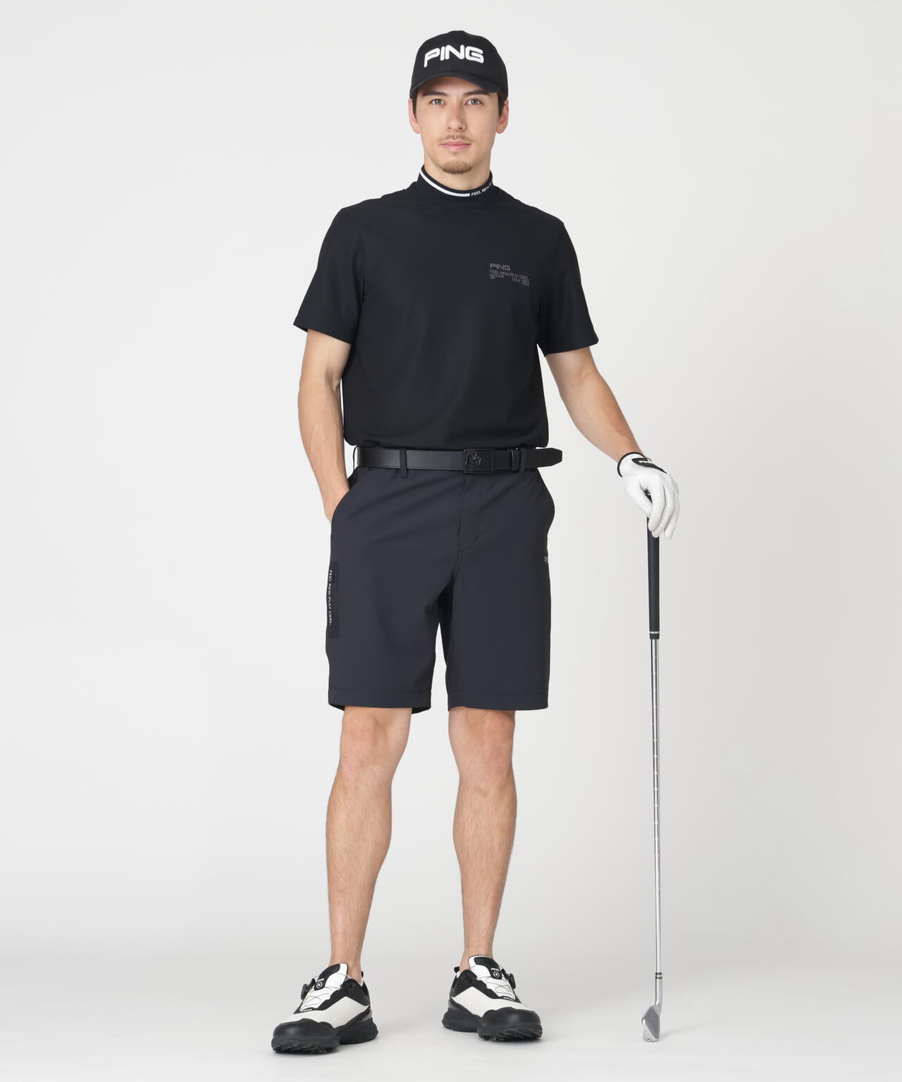【PING APPAREL】【UVカット・撥水】全方向ストレッチミニリップストップショートパンツ (MENS)