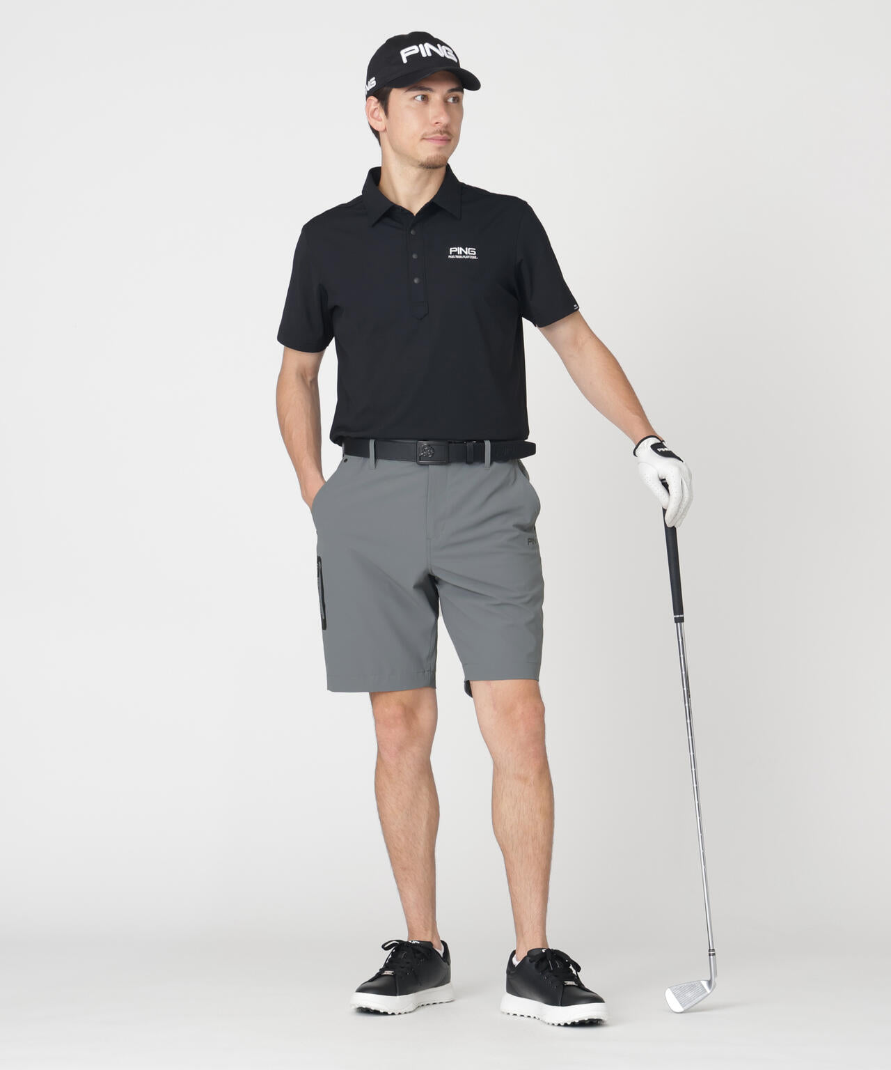 【PING APPAREL】【UVカット・撥水】全方向ストレッチミニリップストップショートパンツ (MENS)