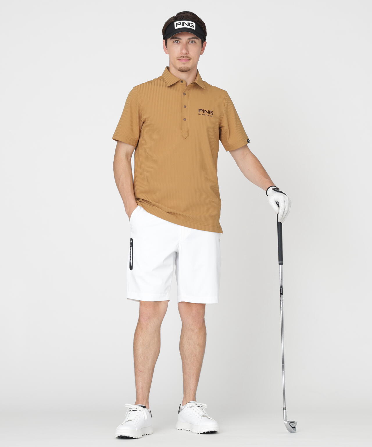 【PING APPAREL】【UVカット・撥水】全方向ストレッチミニリップストップショートパンツ (MENS)