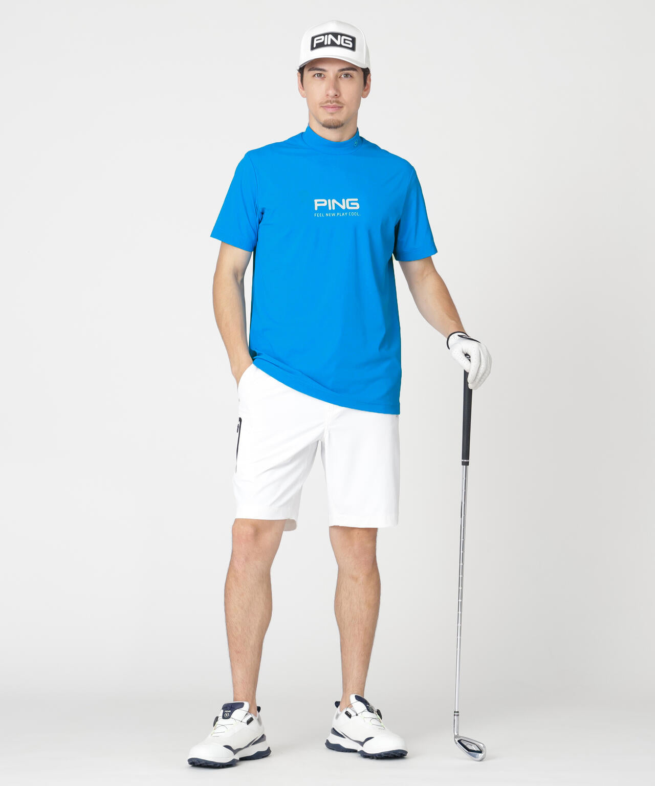 【PING APPAREL】【UVカット・撥水】全方向ストレッチミニリップストップショートパンツ (MENS)
