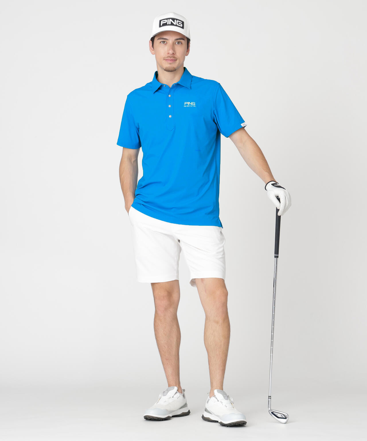 【PING APPAREL】全方向ストレッチ裏グリッドナイロンショートパンツ (MENS)