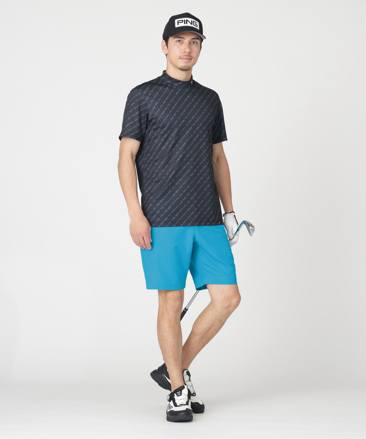 【PING APPAREL】全方向ストレッチ裏グリッドナイロンショートパンツ (MENS)
