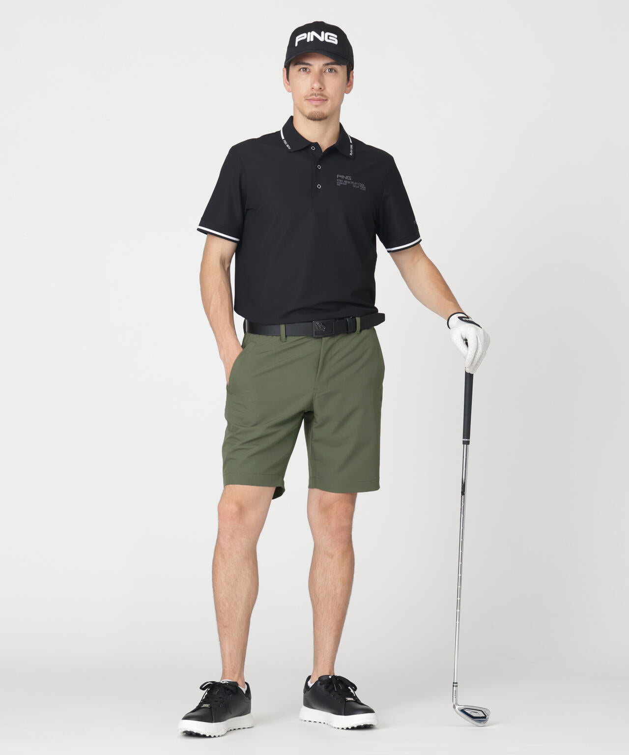 【PING APPAREL】全方向ストレッチ裏グリッドナイロンショートパンツ (MENS)