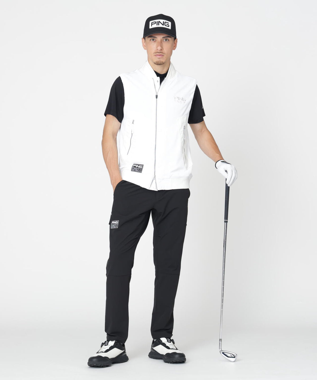 【PING APPAREL】ワッフルフルジップベスト <GOLD> (MENS)
