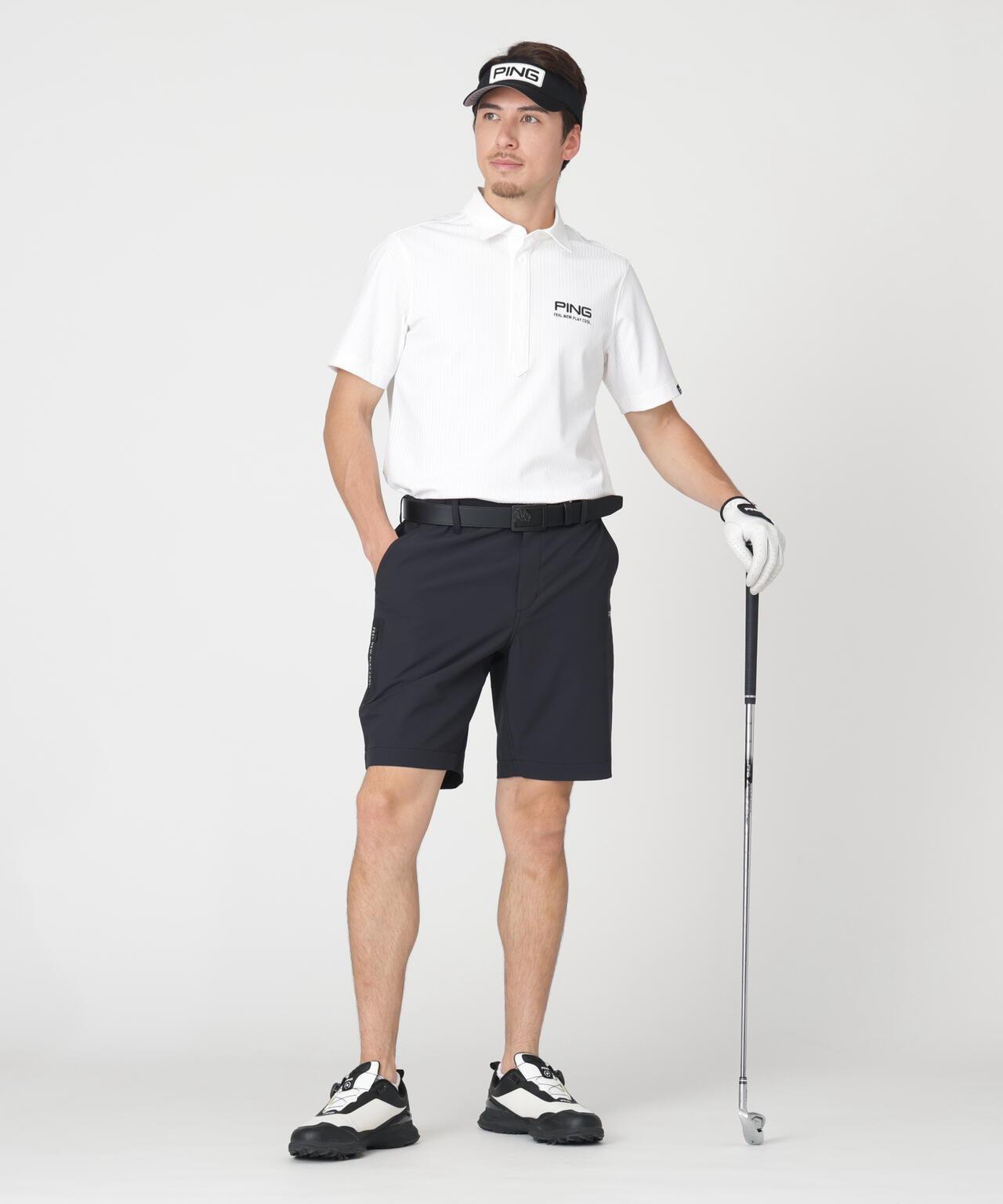【PING APPAREL】全方向ストレッチシアサッカー半袖ポロシャツ (MENS)