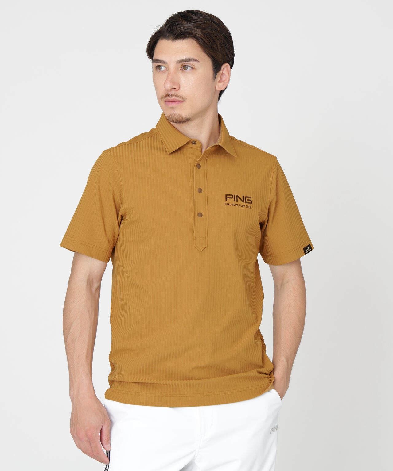 【PING APPAREL】全方向ストレッチシアサッカー半袖ポロシャツ (MENS)