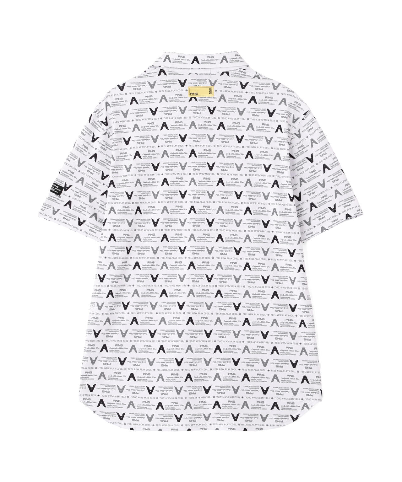 【PING APPAREL】総柄半袖ポロシャツ <GOLD> (MENS)
