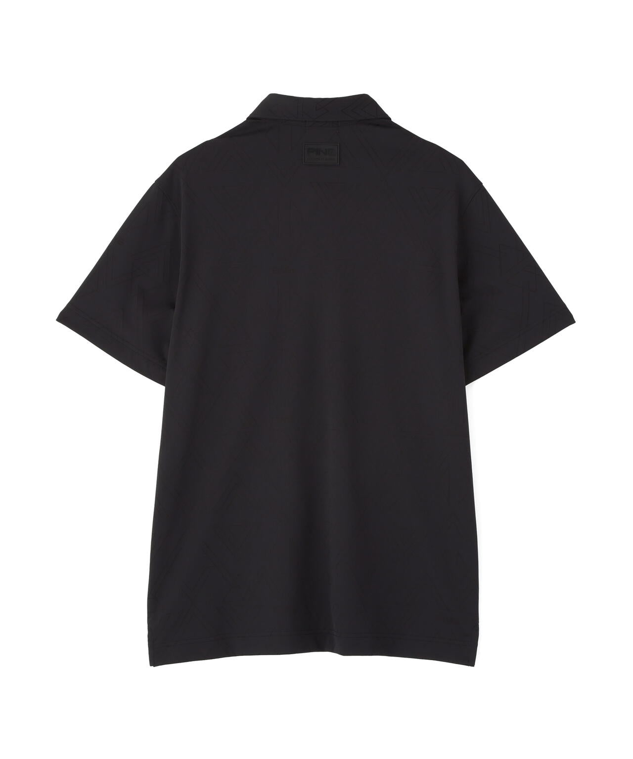 【PING APPAREL】ストレッチダルブラ三角幾何学柄ジャガード半袖ポロシャツ (MENS)