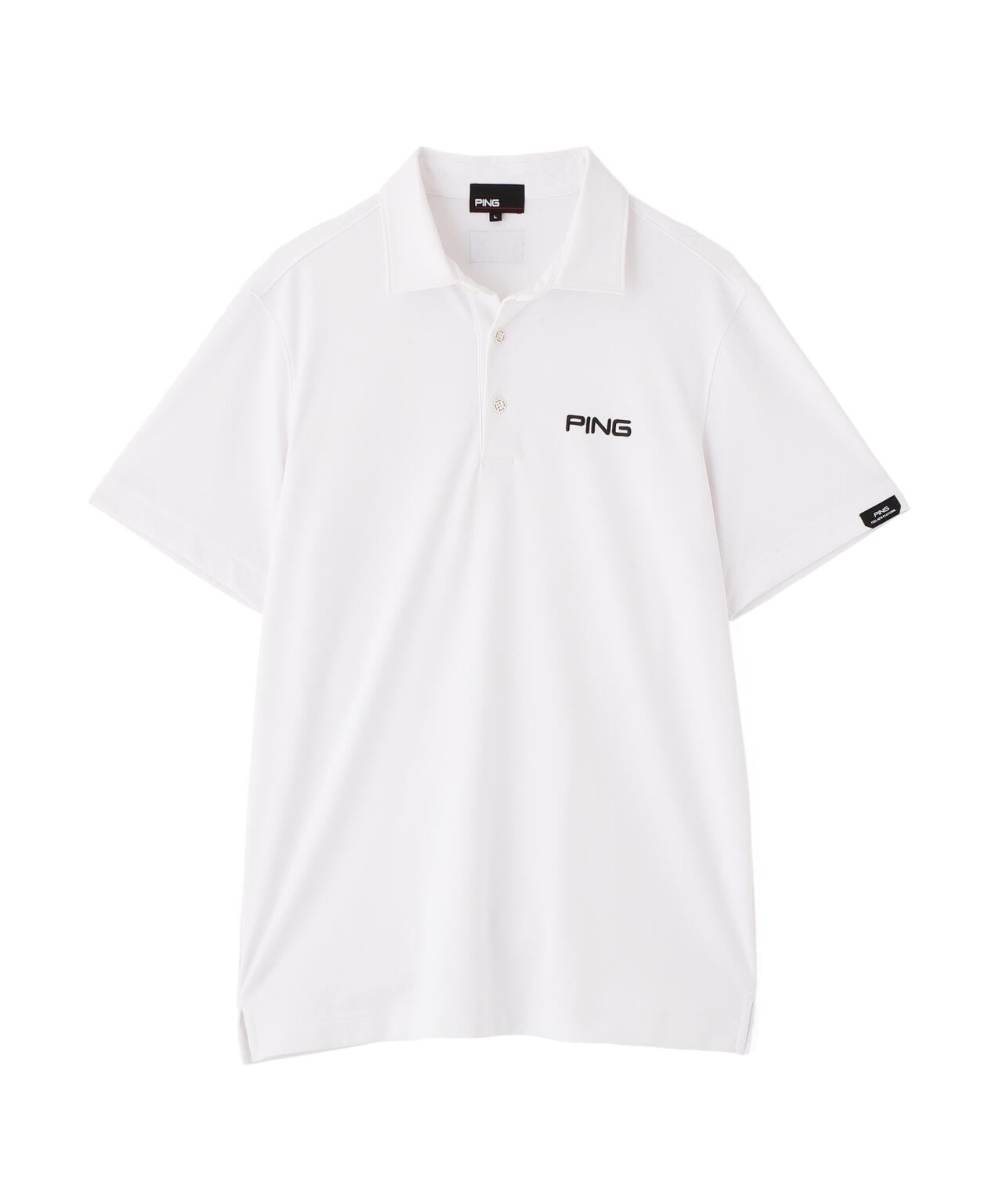 【PING APPAREL】ストレッチダルブラ三角幾何学柄ジャガード半袖ポロシャツ (MENS)