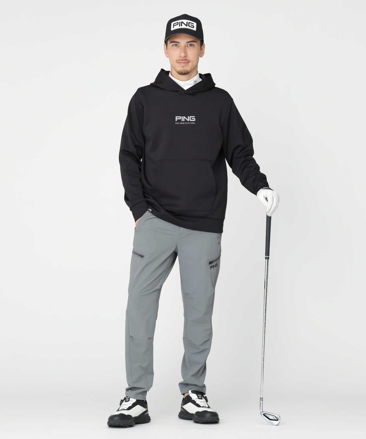 【PING APPAREL】全方向ストレッチスウェットプルオーバーフーディー (MENS)