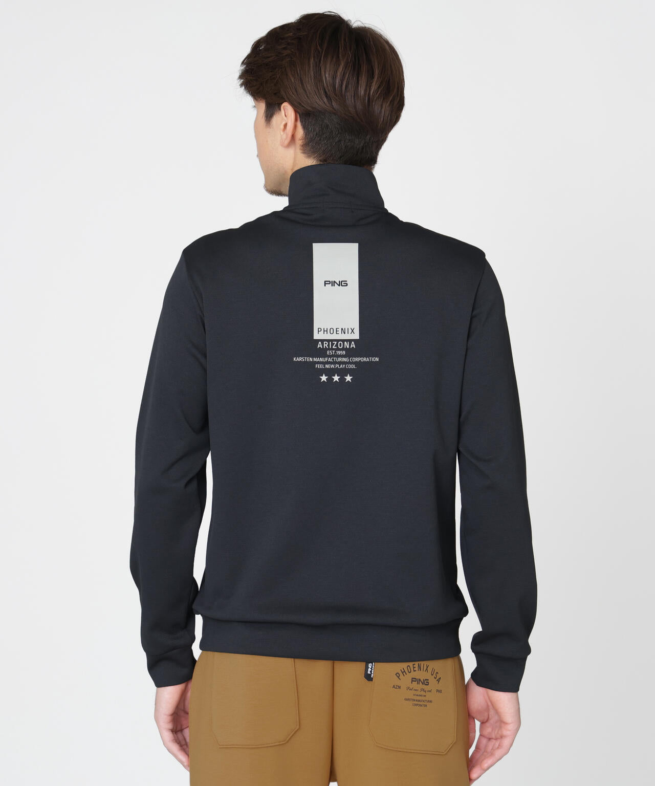 【PING APPAREL】メッシュリバーニットハーフジップカットソー (MENS)