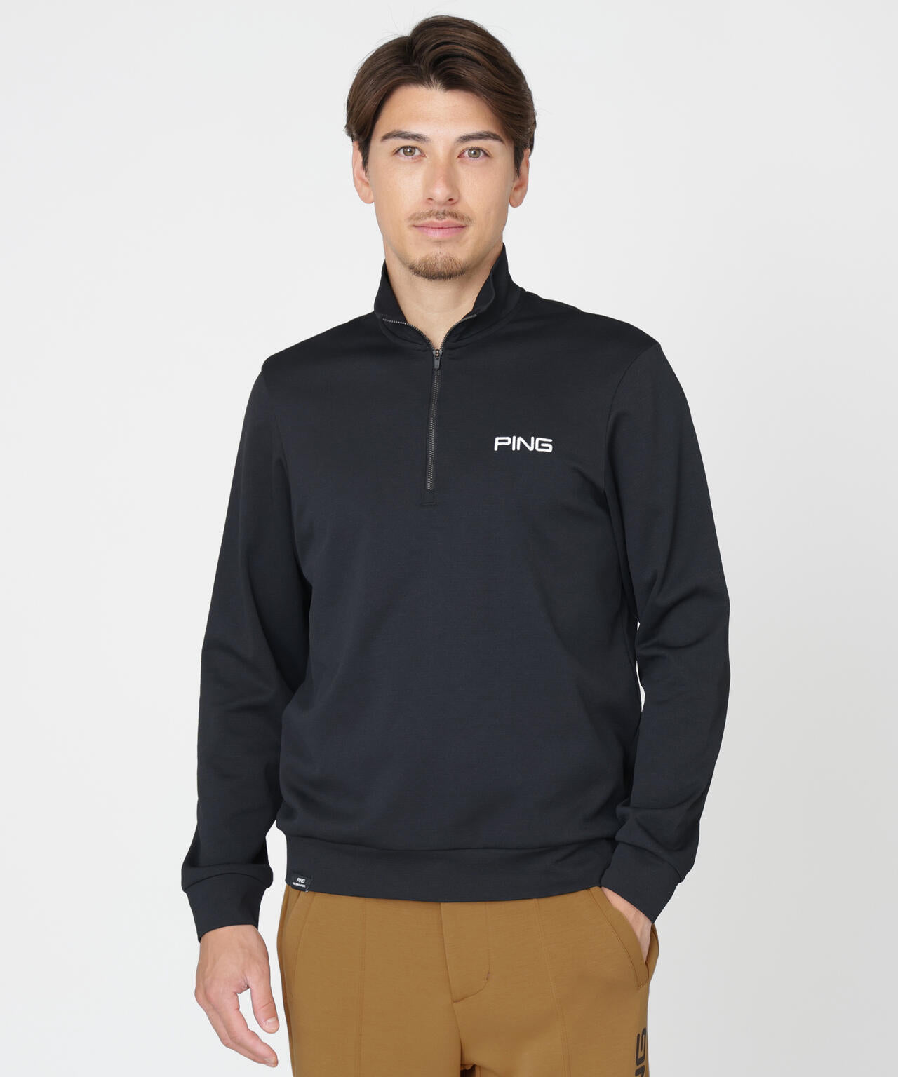 【PING APPAREL】メッシュリバーニットハーフジップカットソー (MENS)