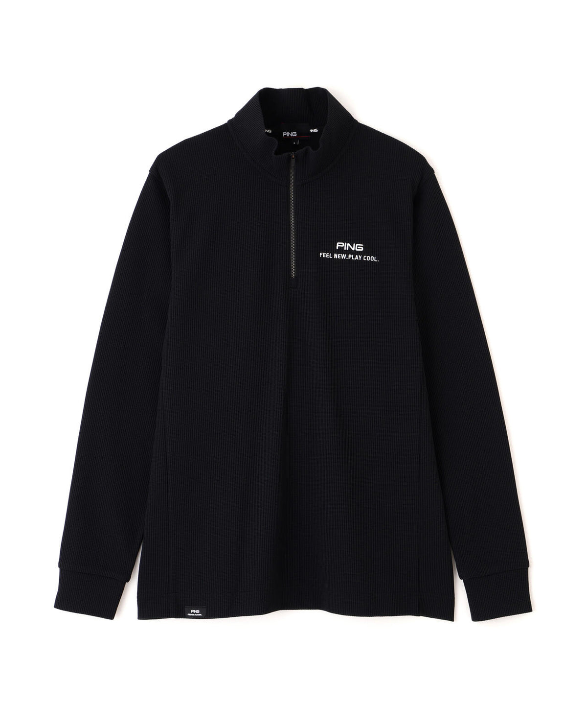 【PING APPAREL】ストレッチワッフルハーフジップカットソー (MENS)
