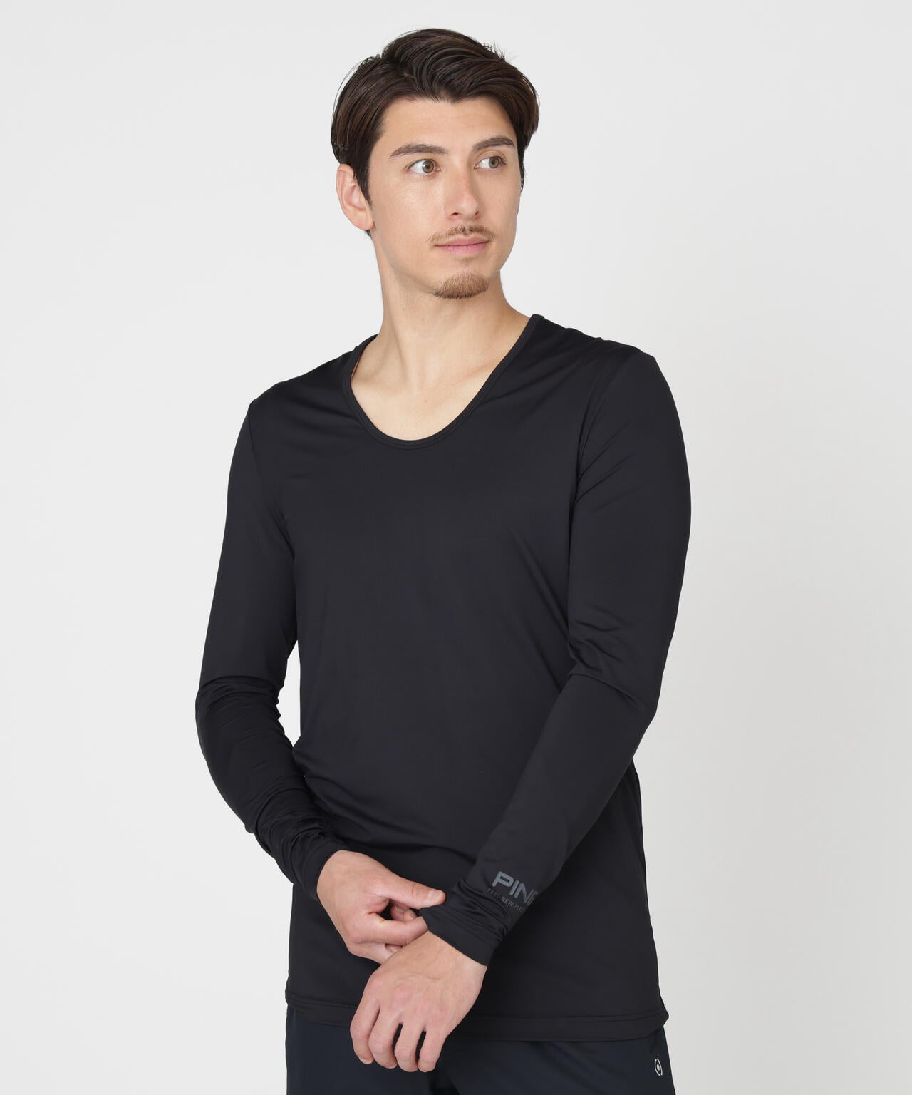 【PING APPAREL】ベア天竺UV接触冷感長袖Uネックインナー (MENS)