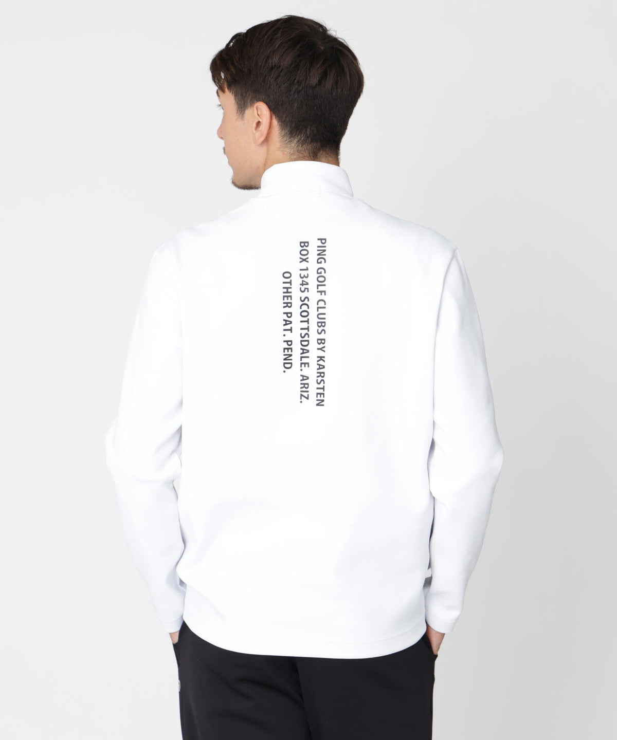 【PING APPAREL】ANSERプリントストレッチダンボール長袖ハイネックシャツ (MENS)