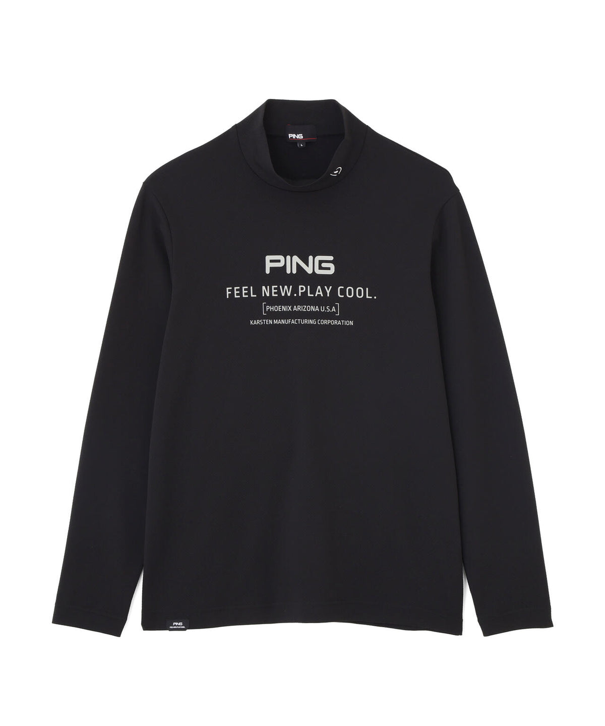 【PING APPAREL】格子リバーススクラムテック長袖ハイネックシャツ (MENS)