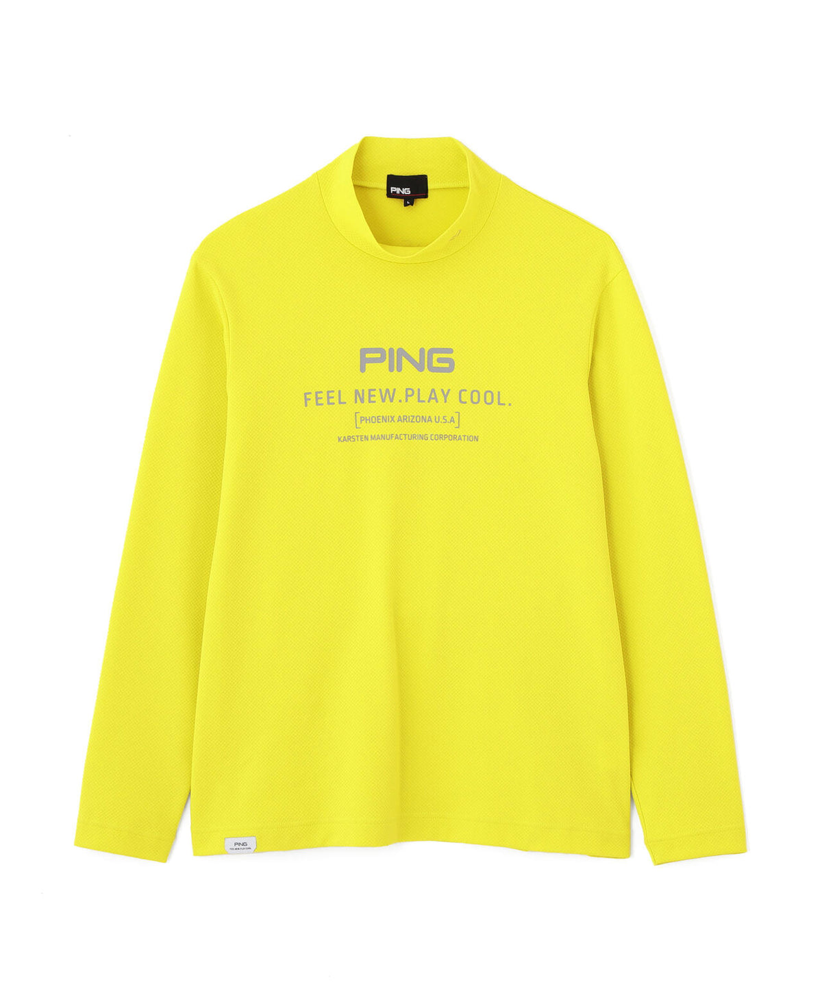 【PING APPAREL】格子リバーススクラムテック長袖ハイネックシャツ (MENS)