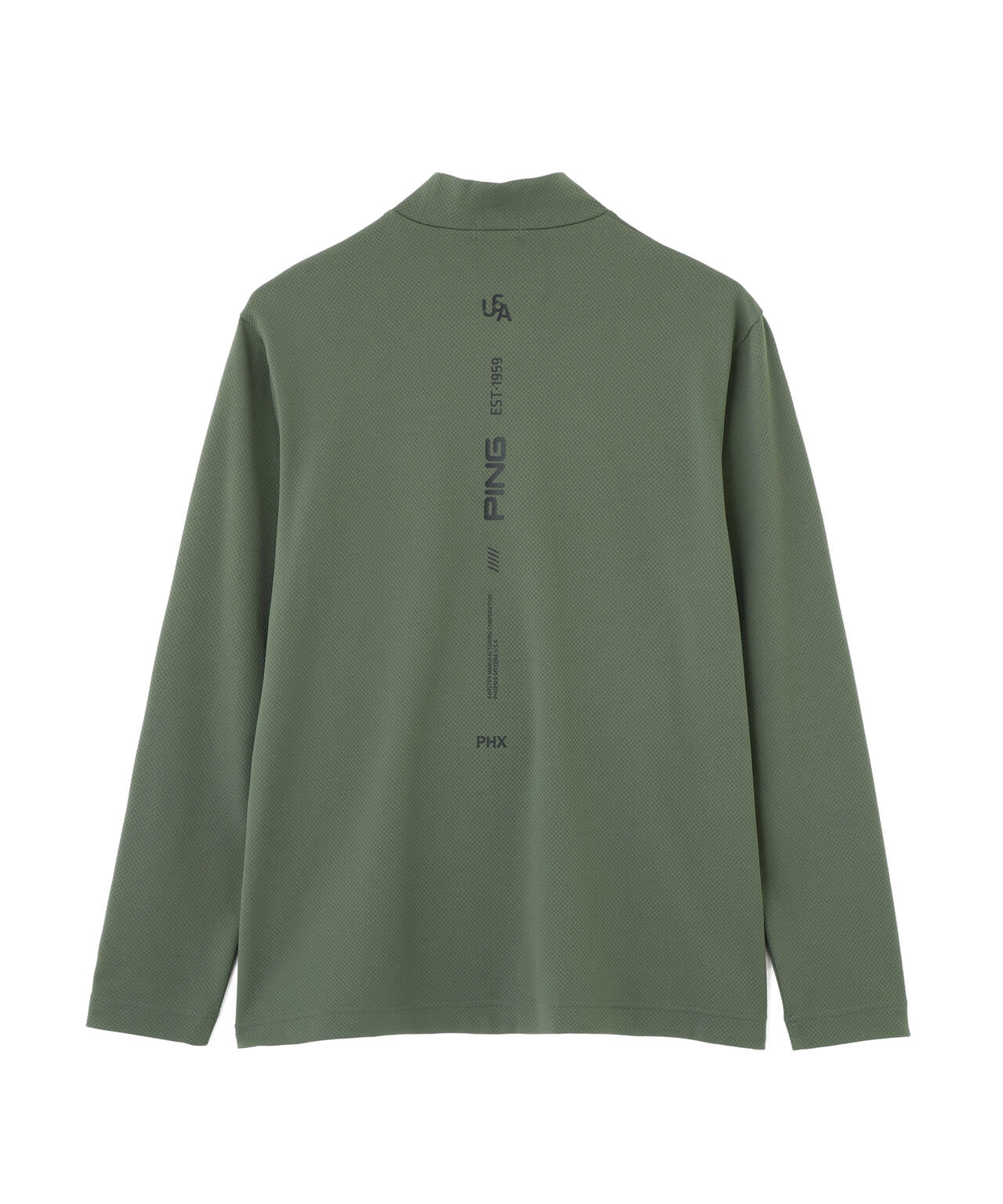 【PING APPAREL】格子リバーススクラムテック長袖ハイネックシャツ (MENS)