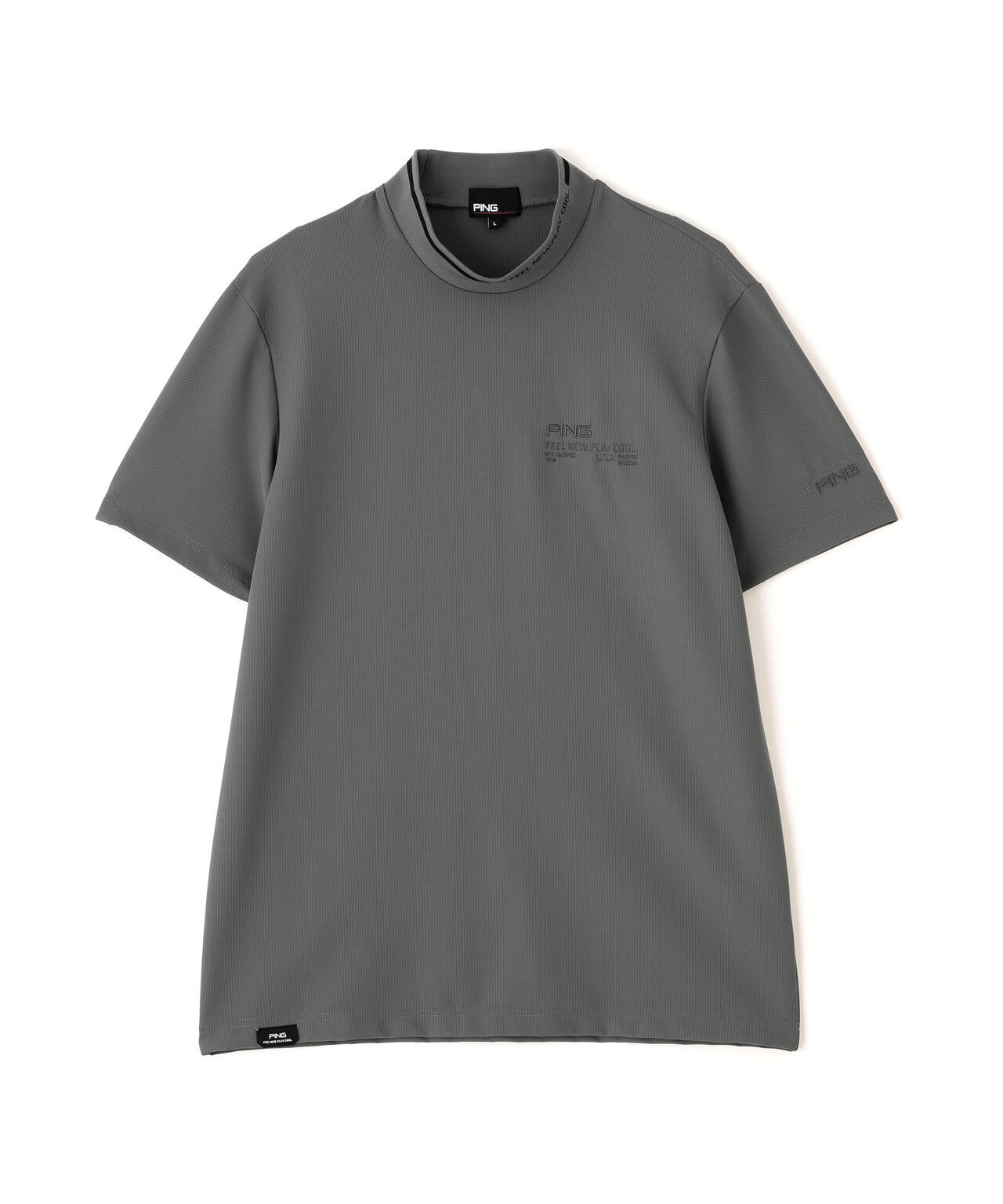 【PING APPAREL】ワッフルロゴジャカード襟ハイネックシャツ (MENS)