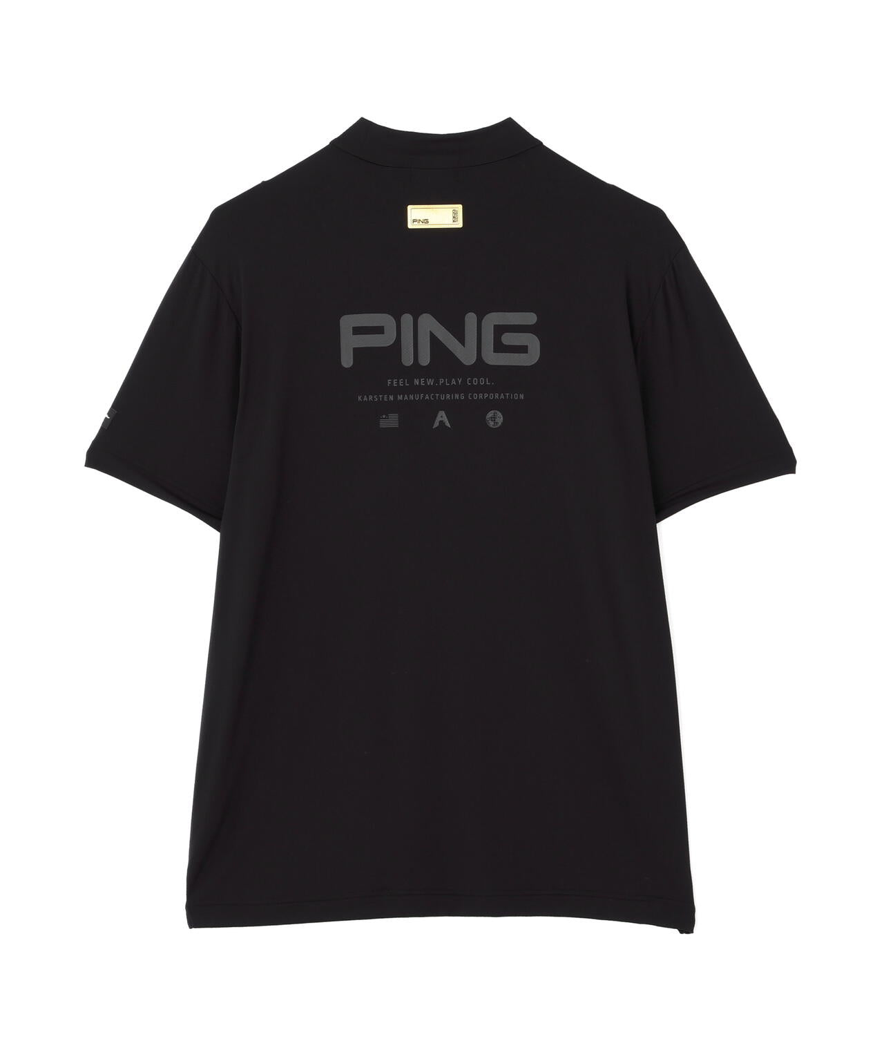 【PING APPAREL】ナイロンサッカー半袖ハイネックシャツ <GOLD> (MENS)