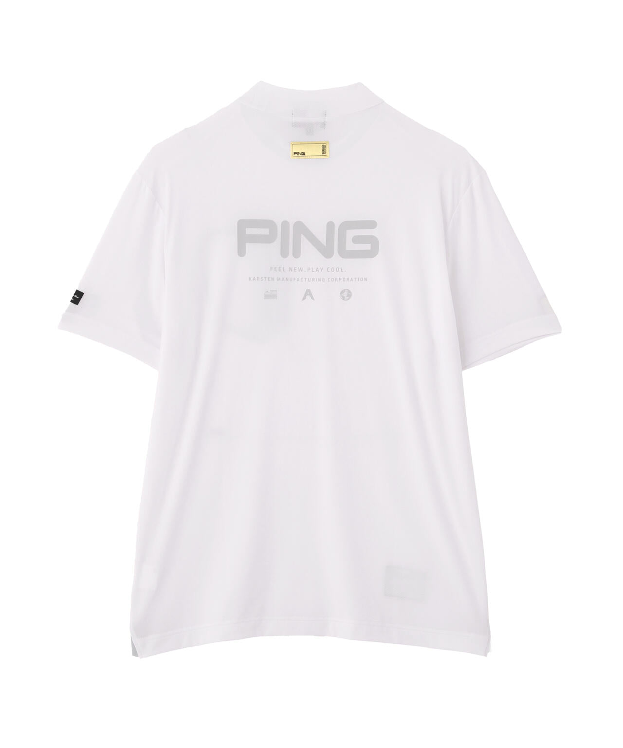 【PING APPAREL】ナイロンサッカー半袖ハイネックシャツ <GOLD> (MENS)