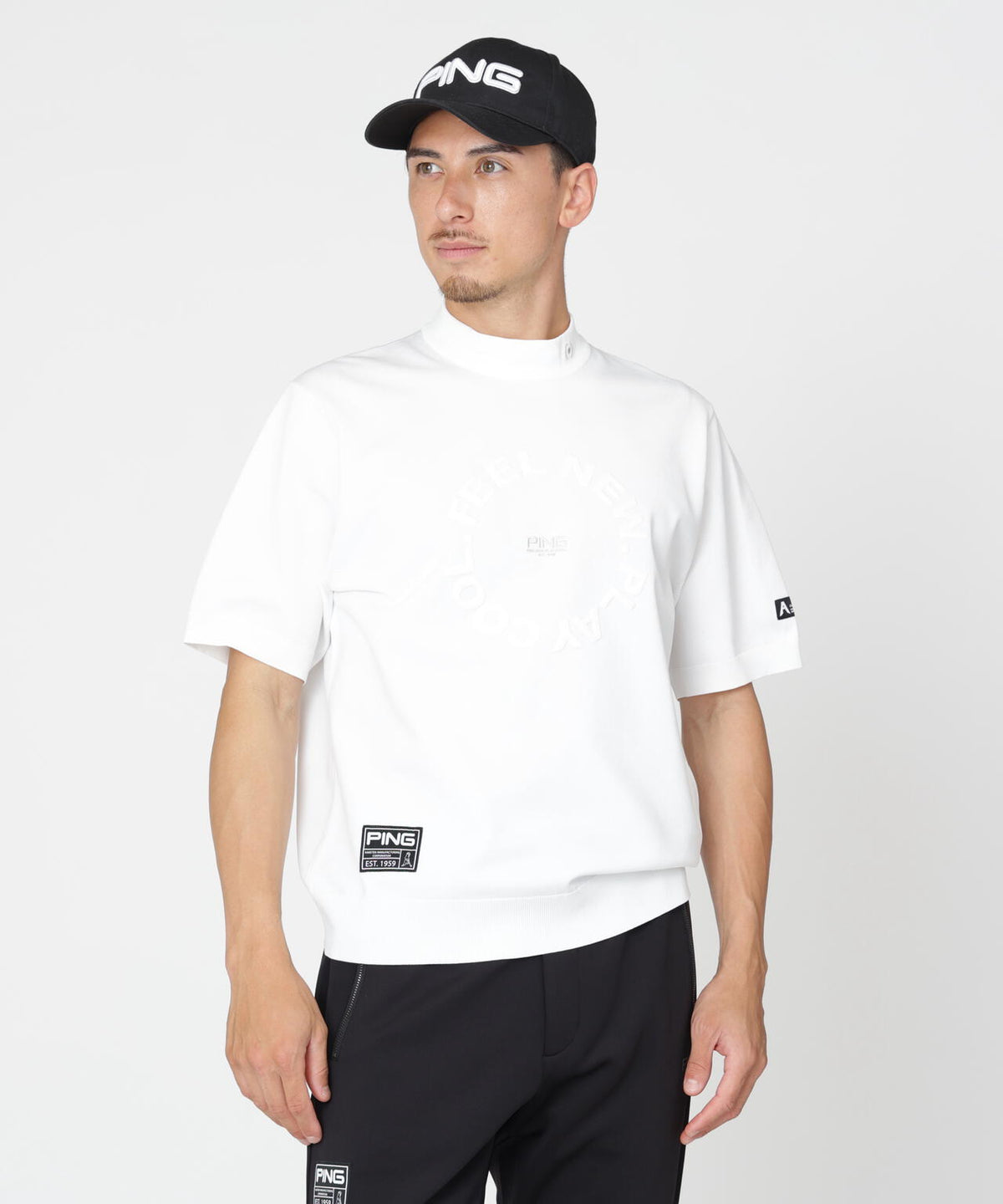 【PING APPAREL】半袖ハイネックニット <GOLD> (MENS)