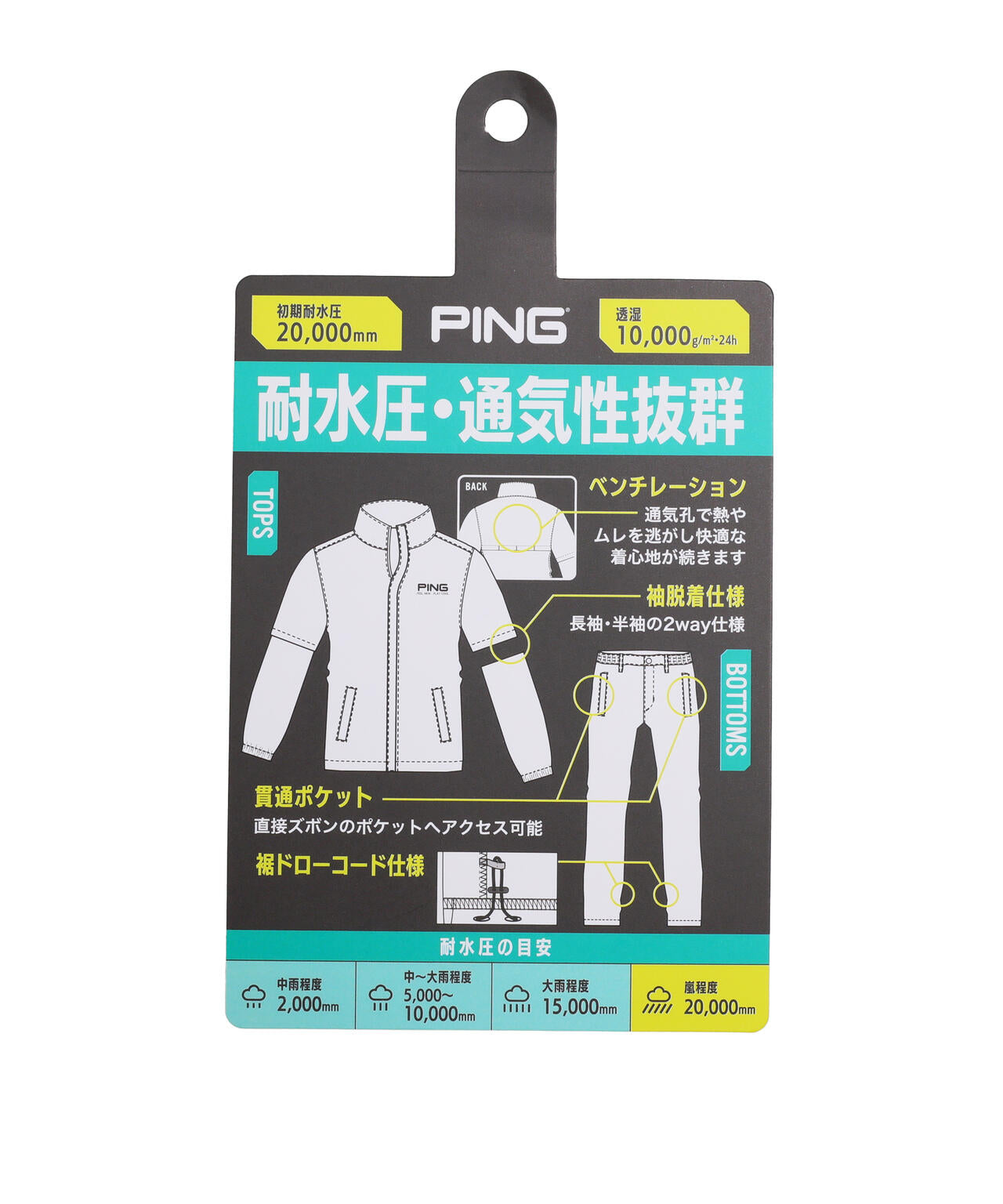 【PING APPAREL】レインウェアセット (MENS)