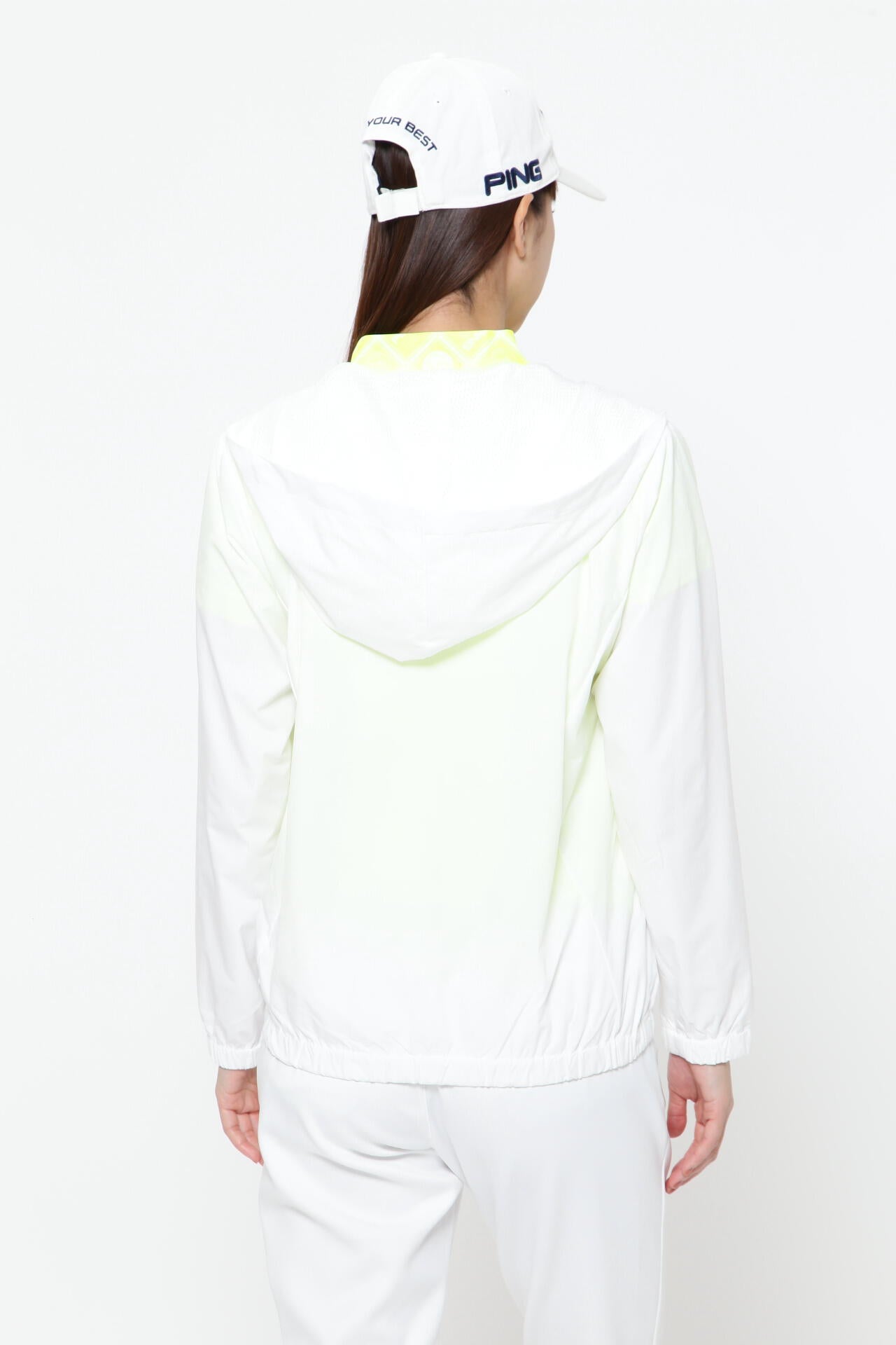 【PING APPAREL】デジタルノイズプリントリップ撥水総裏メッシュフーディブルゾン <PERFORMANCE> (LADIES)