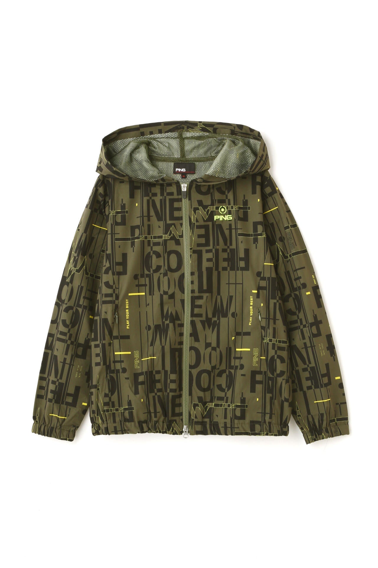 【PING APPAREL】デジタルノイズプリントリップ撥水総裏メッシュフーディブルゾン <PERFORMANCE> (LADIES)