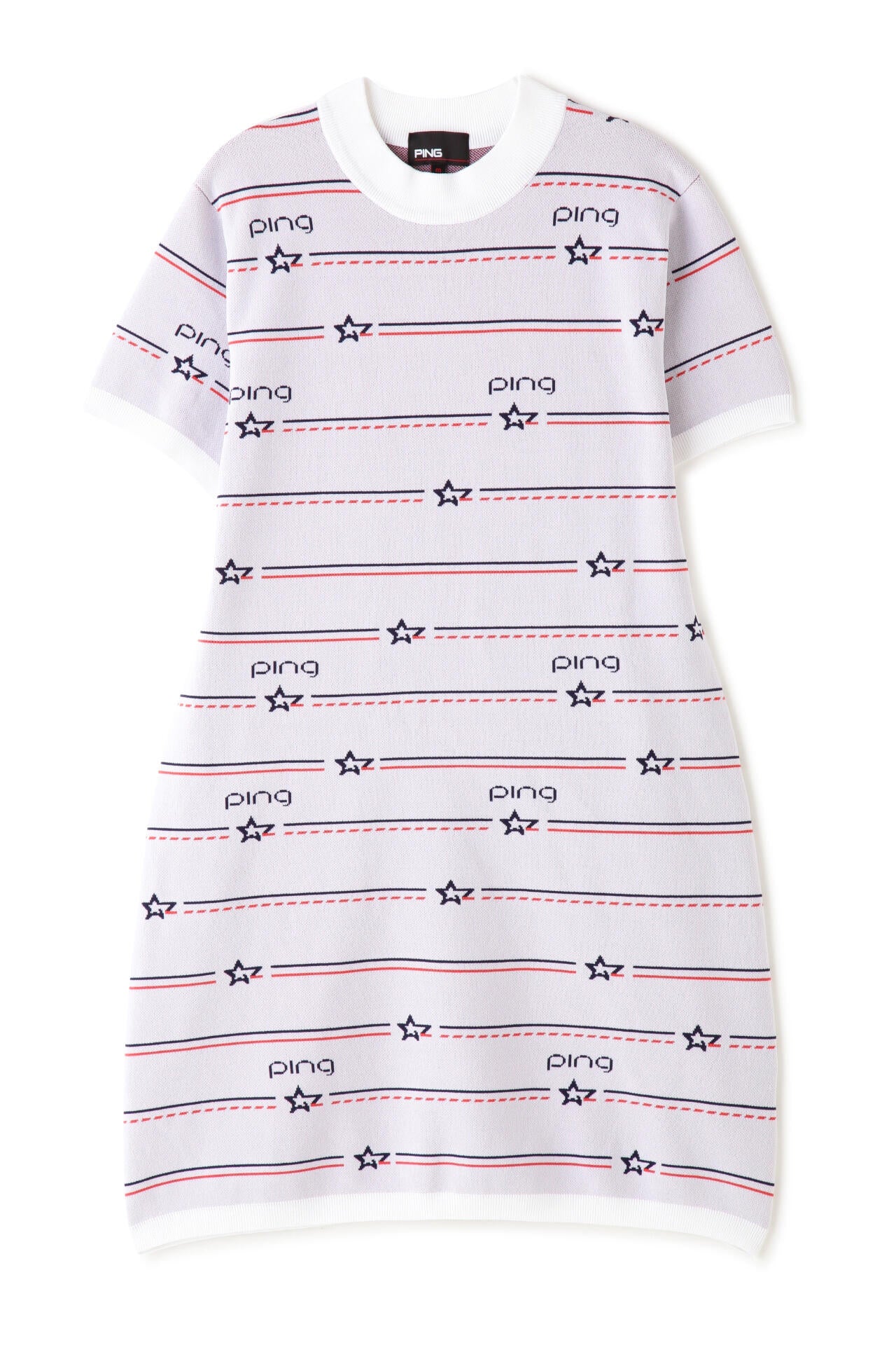 【PING APPAREL】アリゾナボーダージャガードモックネックニットワンピース <NATIVE> (LADIES)
