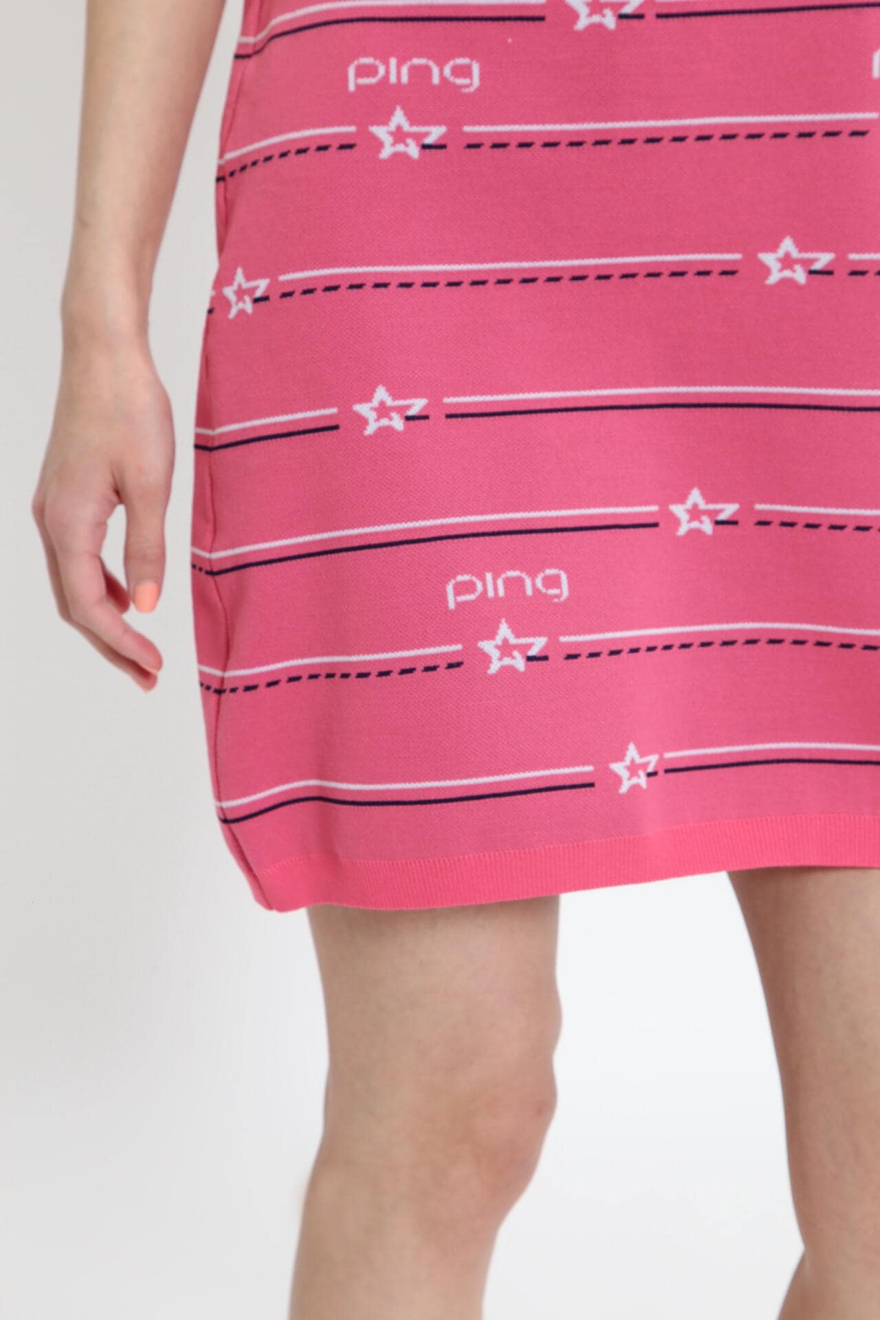 【PING APPAREL】アリゾナボーダージャガードモックネックニットワンピース <NATIVE> (LADIES)