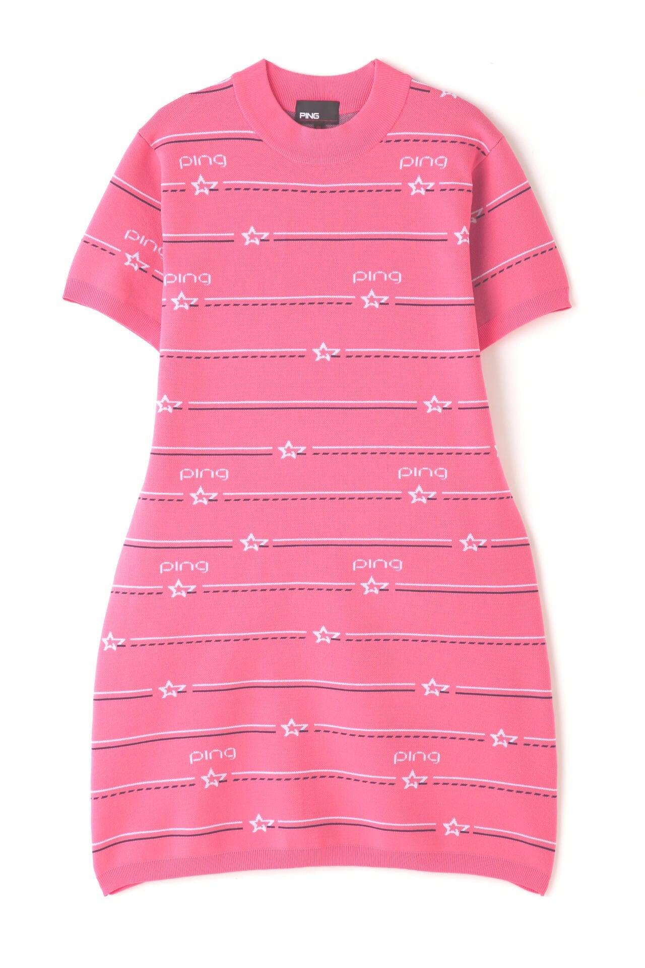 【PING APPAREL】アリゾナボーダージャガードモックネックニットワンピース <NATIVE> (LADIES)