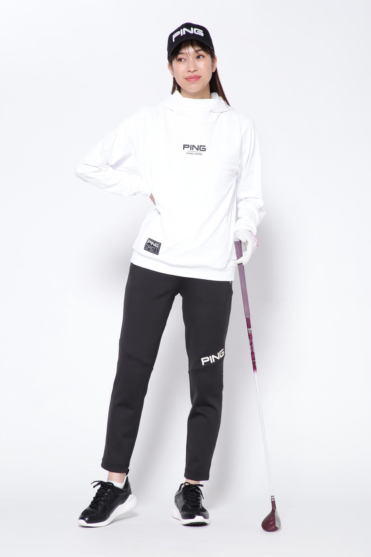【PING APPAREL】リサイクルポリエステルテーパードパンツ <GOLD> (LADIES)