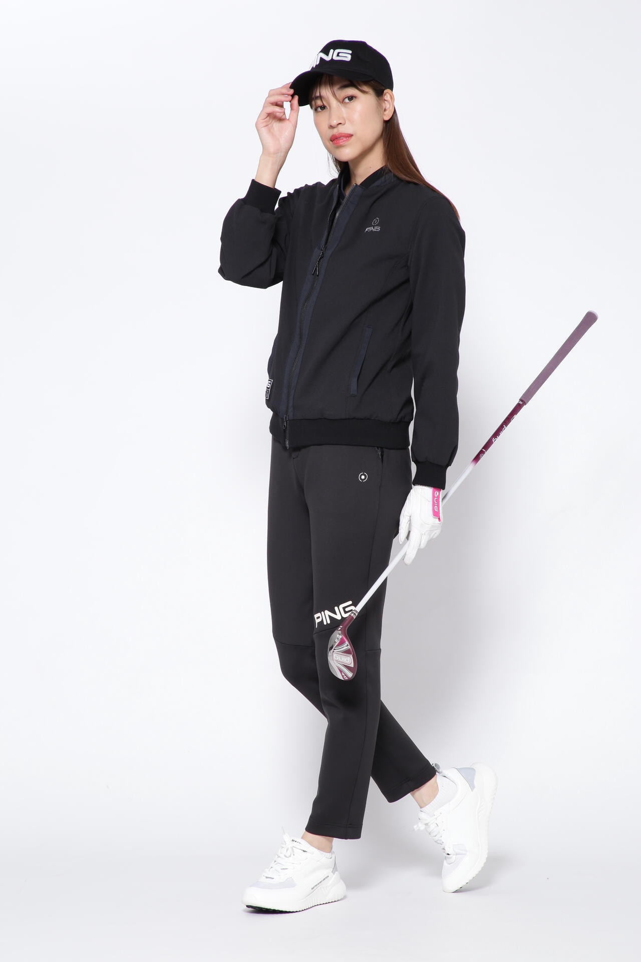 【PING APPAREL】リサイクルポリエステルテーパードパンツ <GOLD> (LADIES)