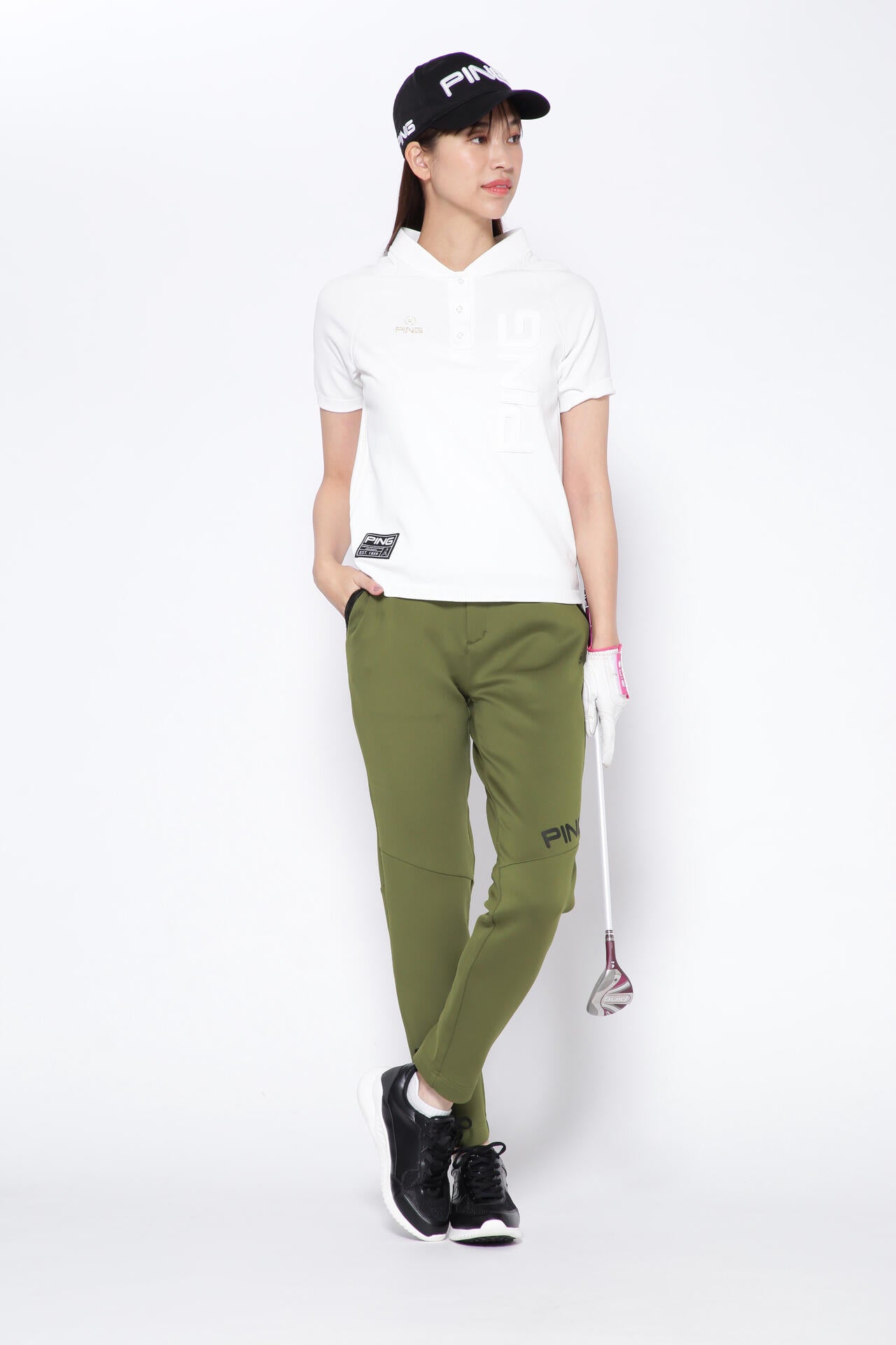 【PING APPAREL】リサイクルポリエステルテーパードパンツ <GOLD> (LADIES)