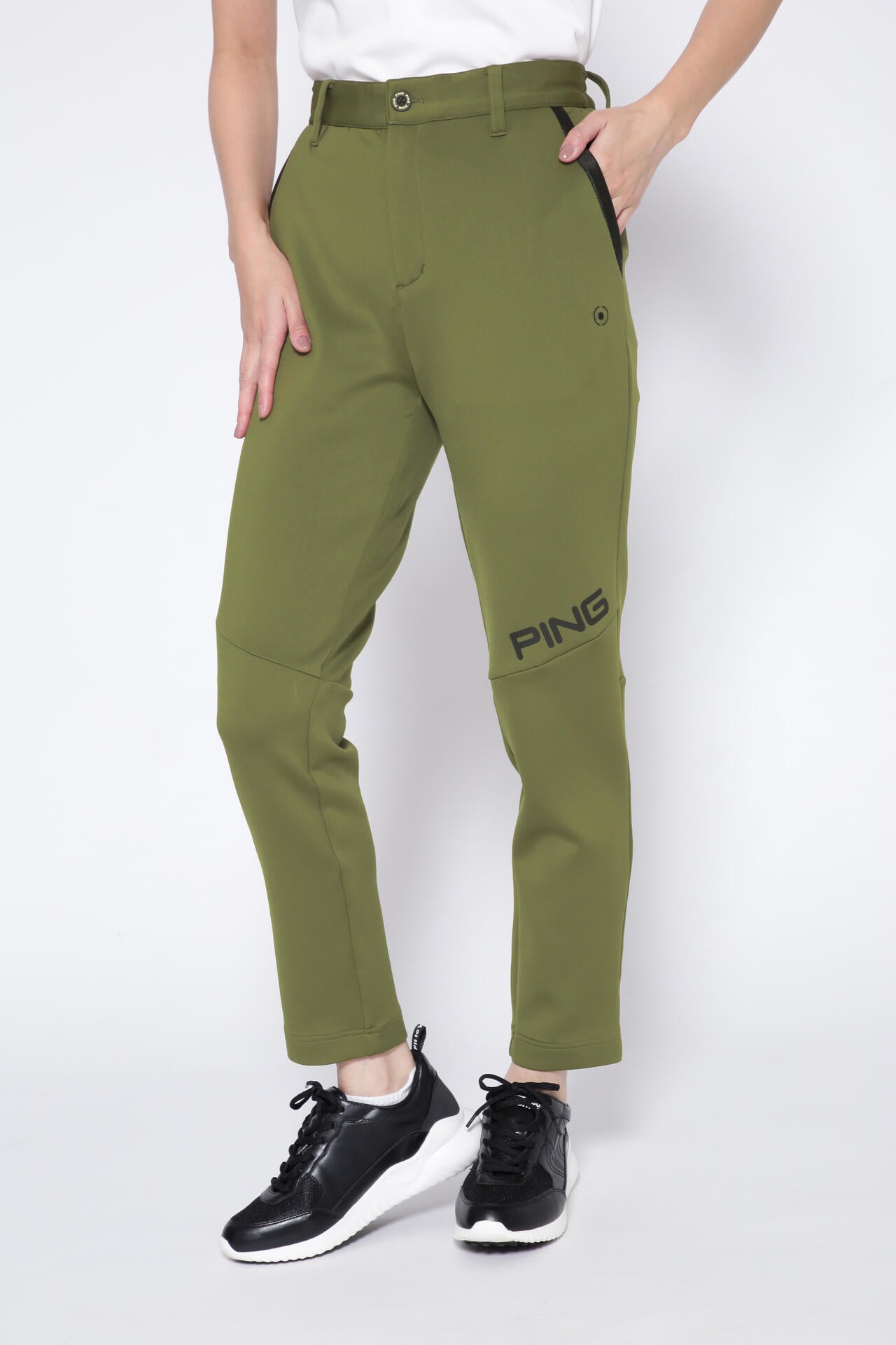 【PING APPAREL】リサイクルポリエステルテーパードパンツ <GOLD> (LADIES)