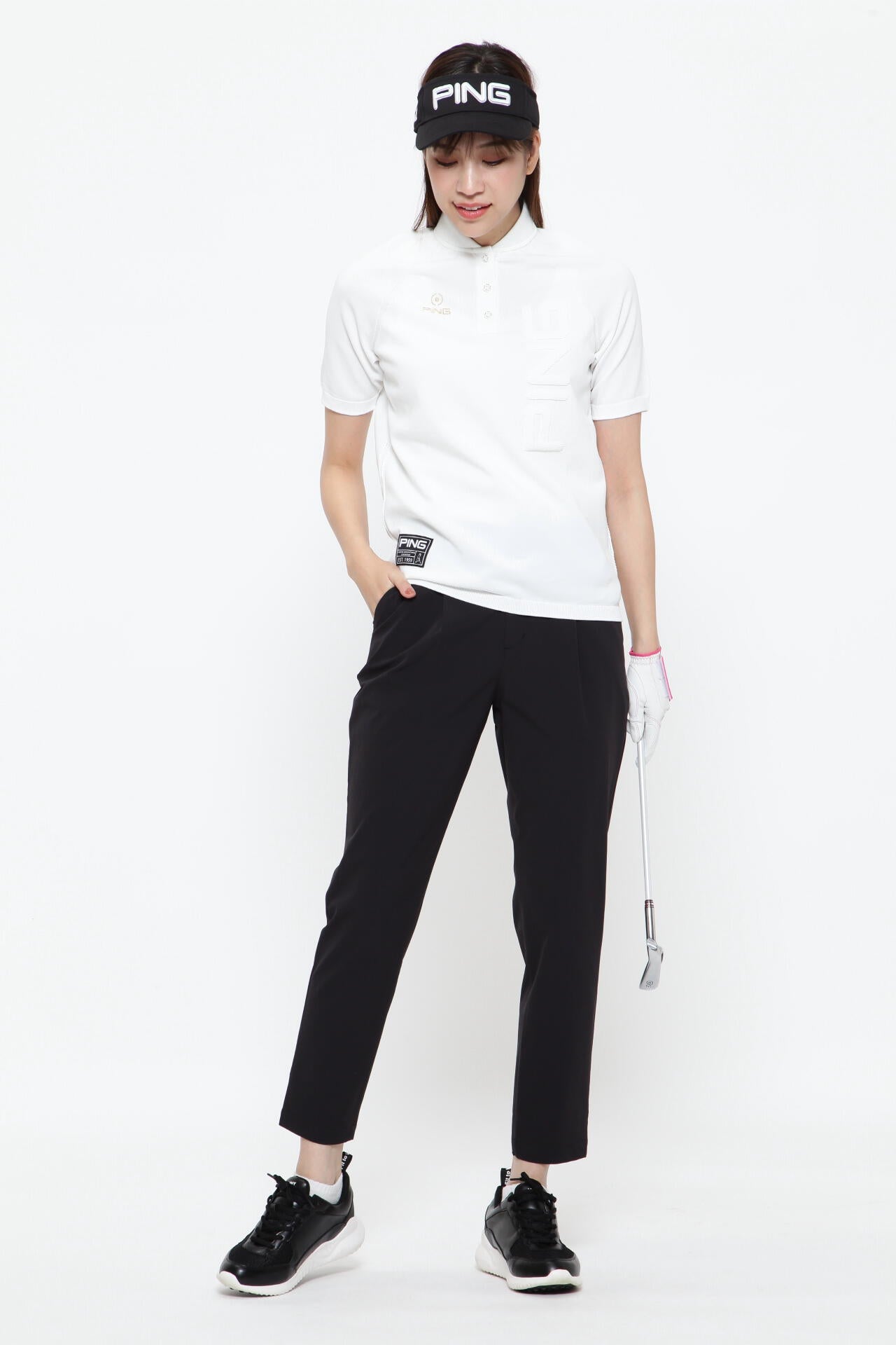 【PING APPAREL】ナイロンリップストレッチテーパードパンツ <GOLD> (LADIES)
