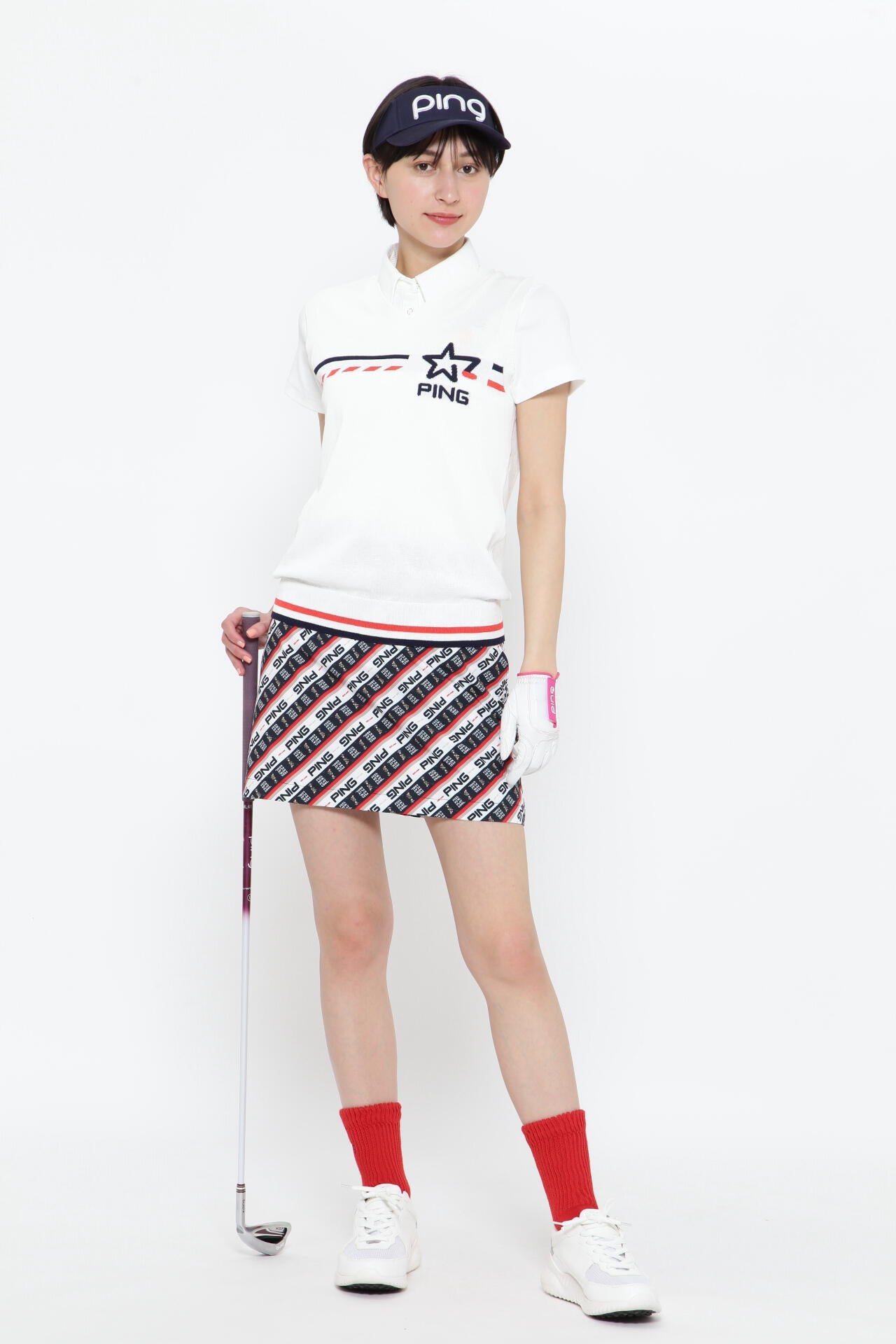 【PING APPAREL】Mr.PING バイアスプリントスカート <NATIVE> (LADIES)