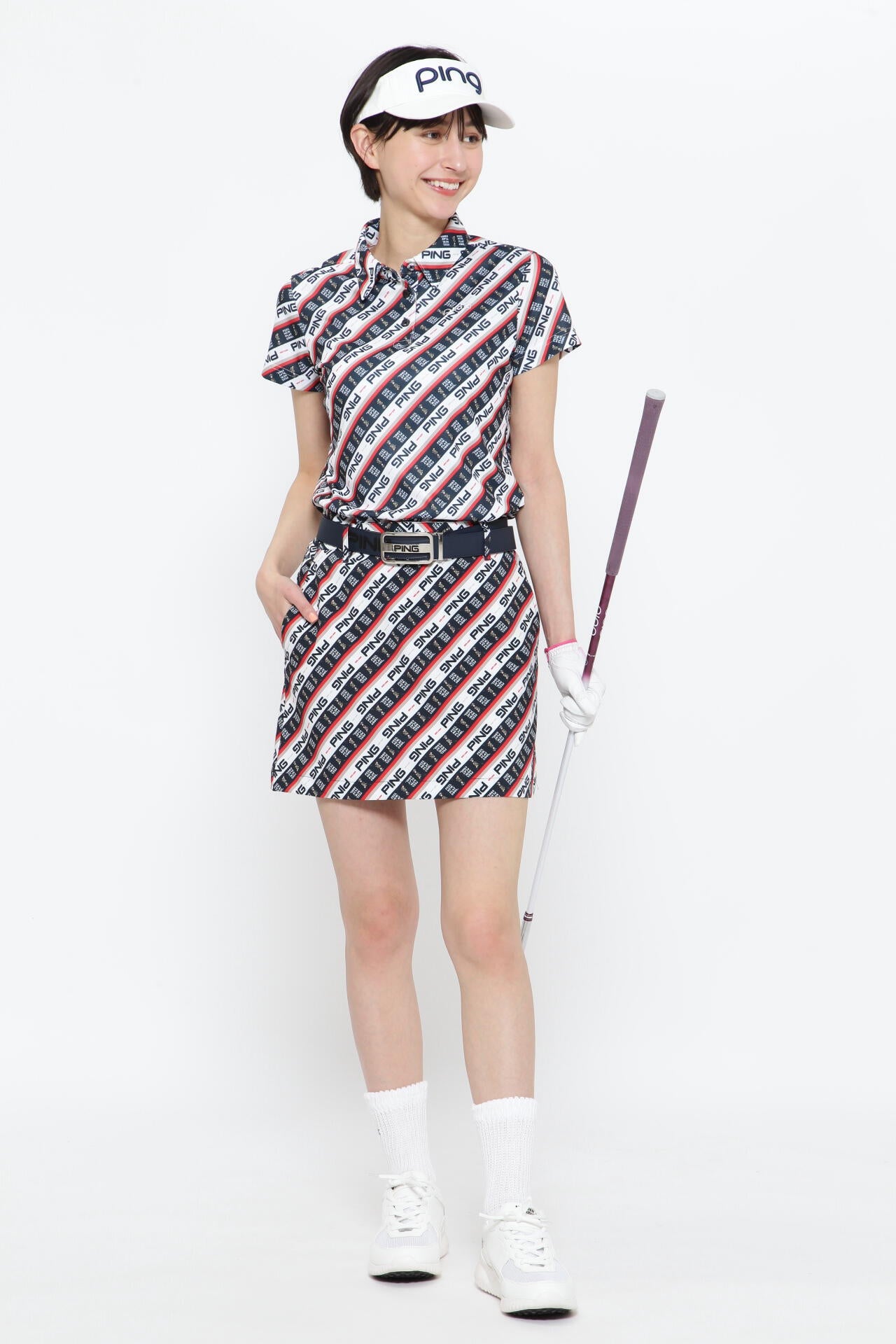 【PING APPAREL】Mr.PING バイアスプリントスカート <NATIVE> (LADIES)
