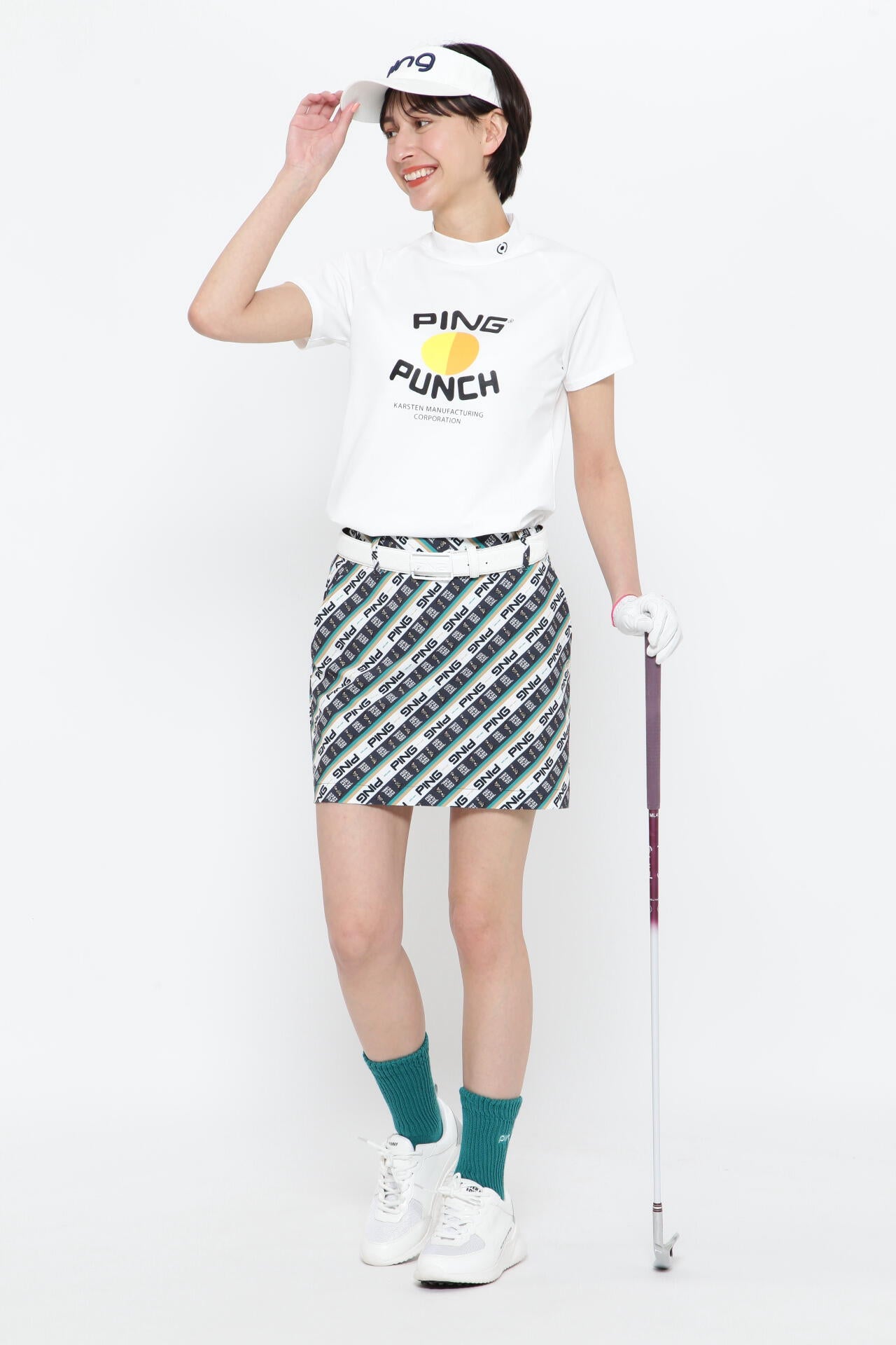 【PING APPAREL】Mr.PING バイアスプリントスカート <NATIVE> (LADIES)