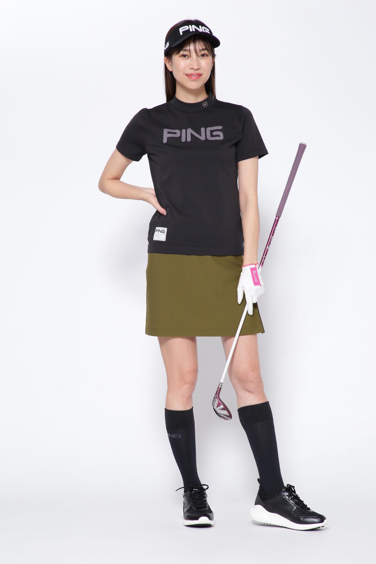 【PING APPAREL】エコブルーメッシュスカート <GOLD> (LADIES)