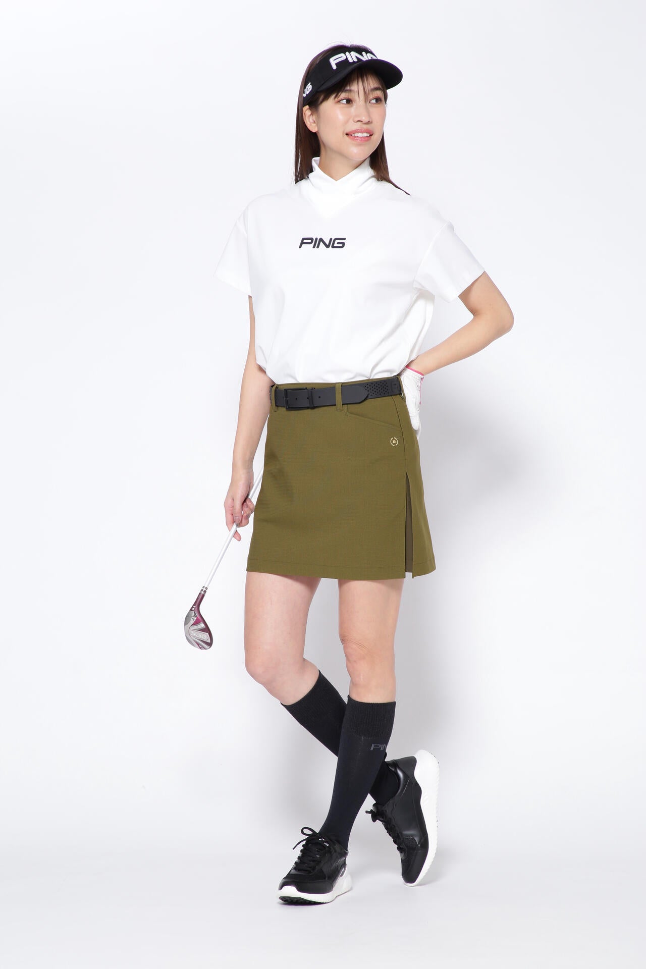 【PING APPAREL】エコブルーメッシュスカート <GOLD> (LADIES)